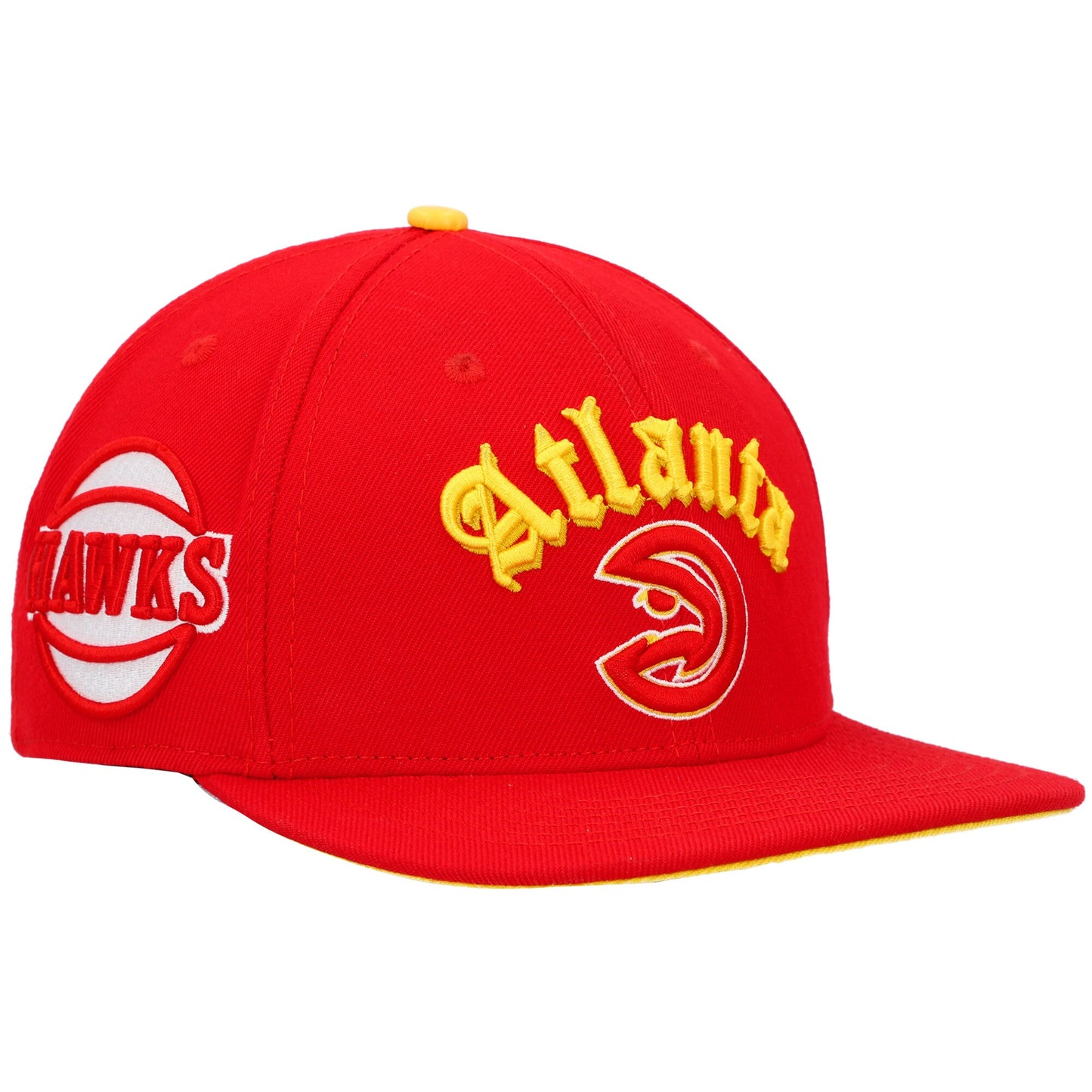 Atlanta Hawks Pro Standard Old English Snapback Hat - Red