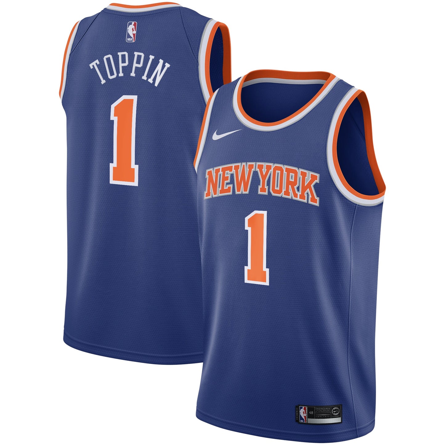 Obi Toppin New York Knicks Nike 2020 NBA Draft First Round Pick Swingman Jersey Royal - Icon Edition
