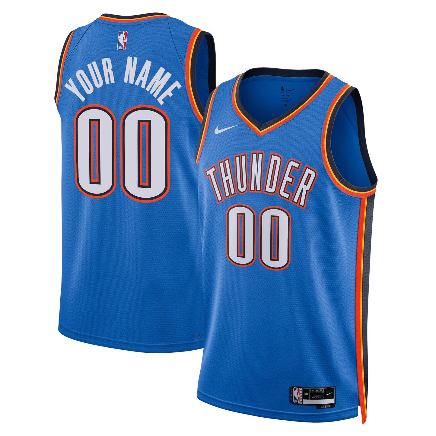 Oklahoma City Thunder Nike Unisex Swingman Custom Jersey Blue - Icon Edition