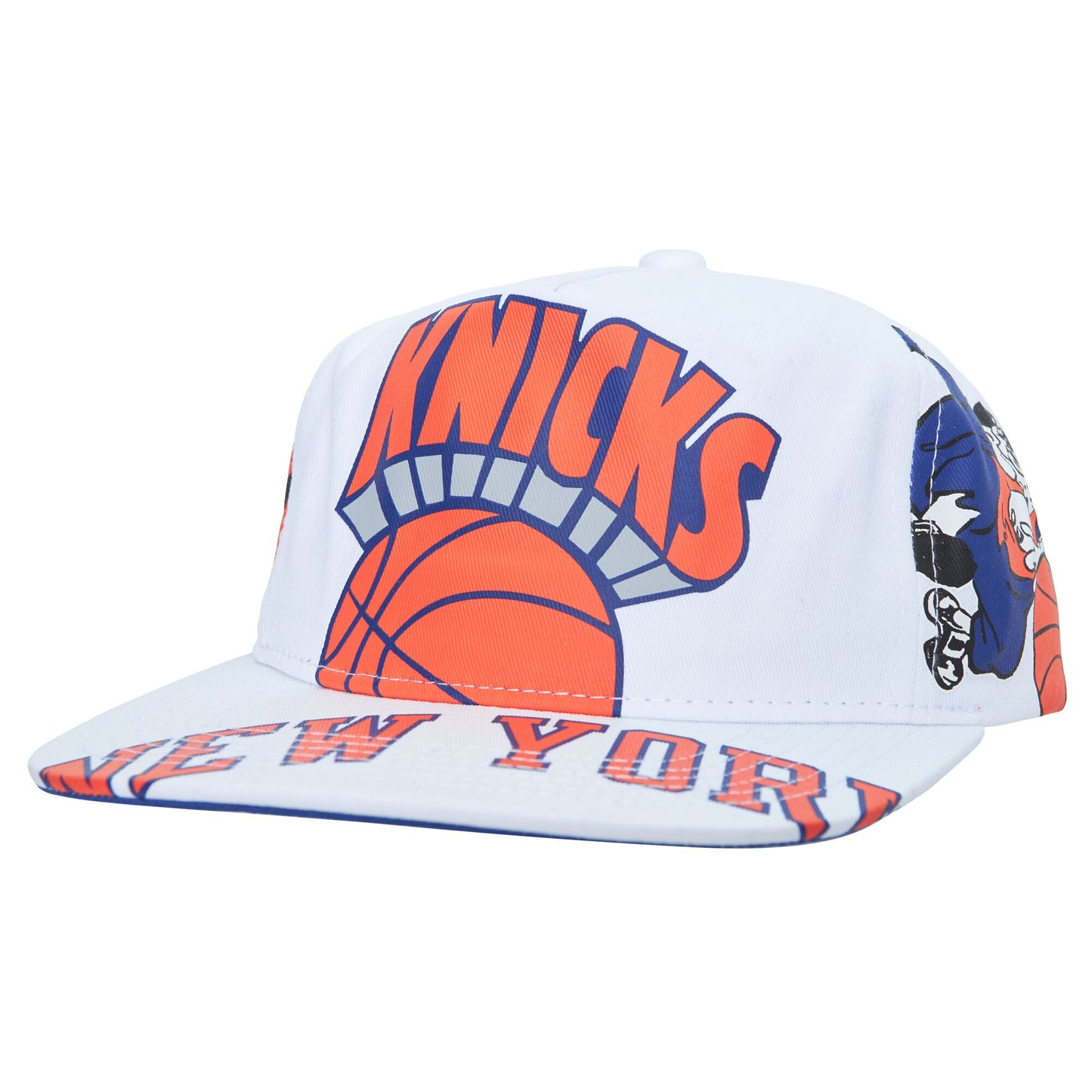 New York Knicks Mitchell & Ness Hardwood Classics In Your Face Deadstock Snapback Hat - White
