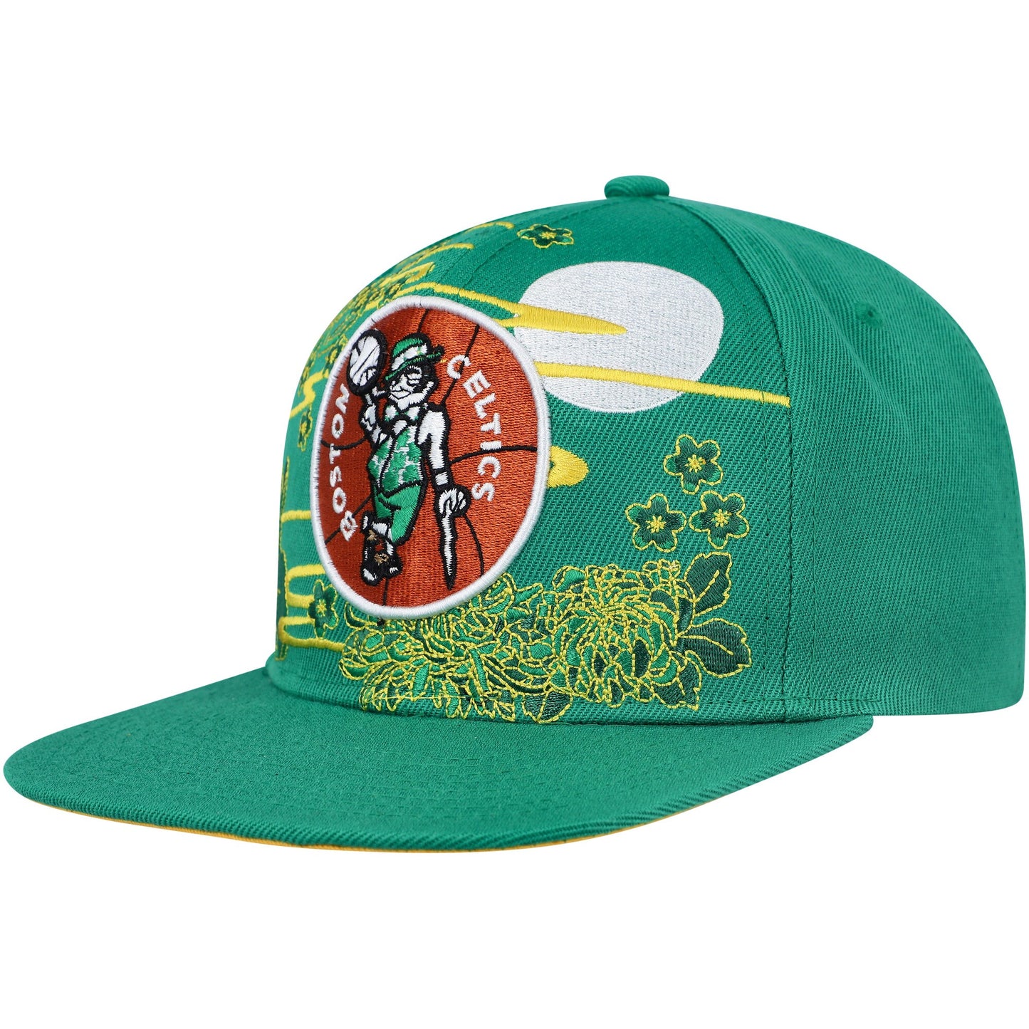 Boston Celtics Mitchell & Ness Hardwood Classics Asian Heritage Scenic Snapback Hat - Kelly Green