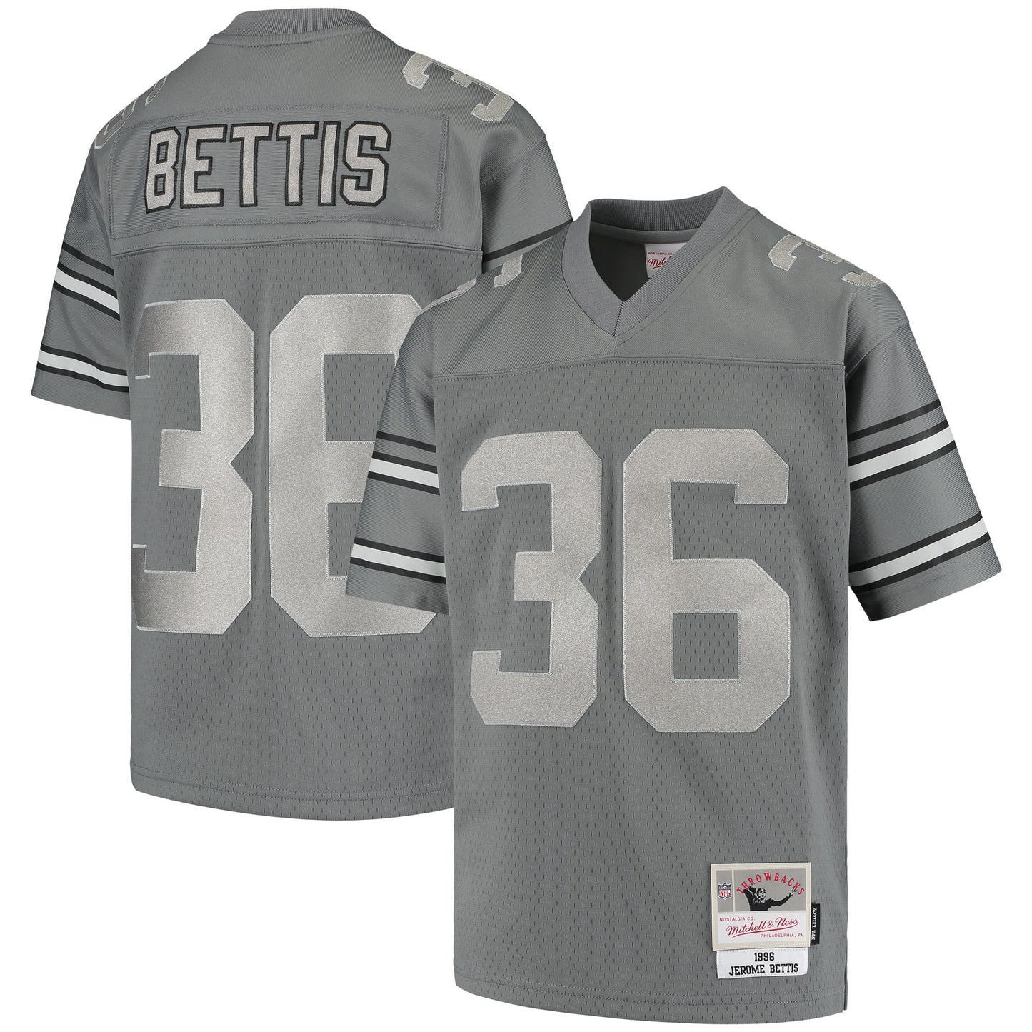Jerome Bettis Pittsburgh Steelers Mitchell & Ness Youth 1996 Retired Player Metal Replica Jersey - Charcoal