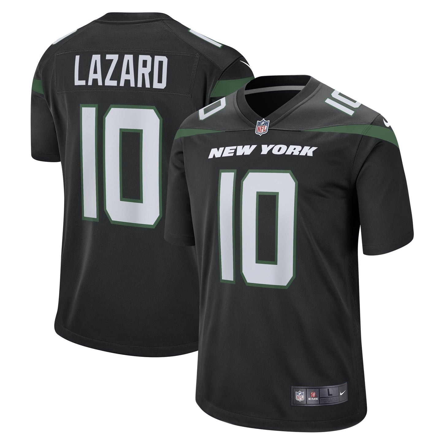 Men's Nike Allen Lazard Stealth Black New York Jets Alternate Game Jersey