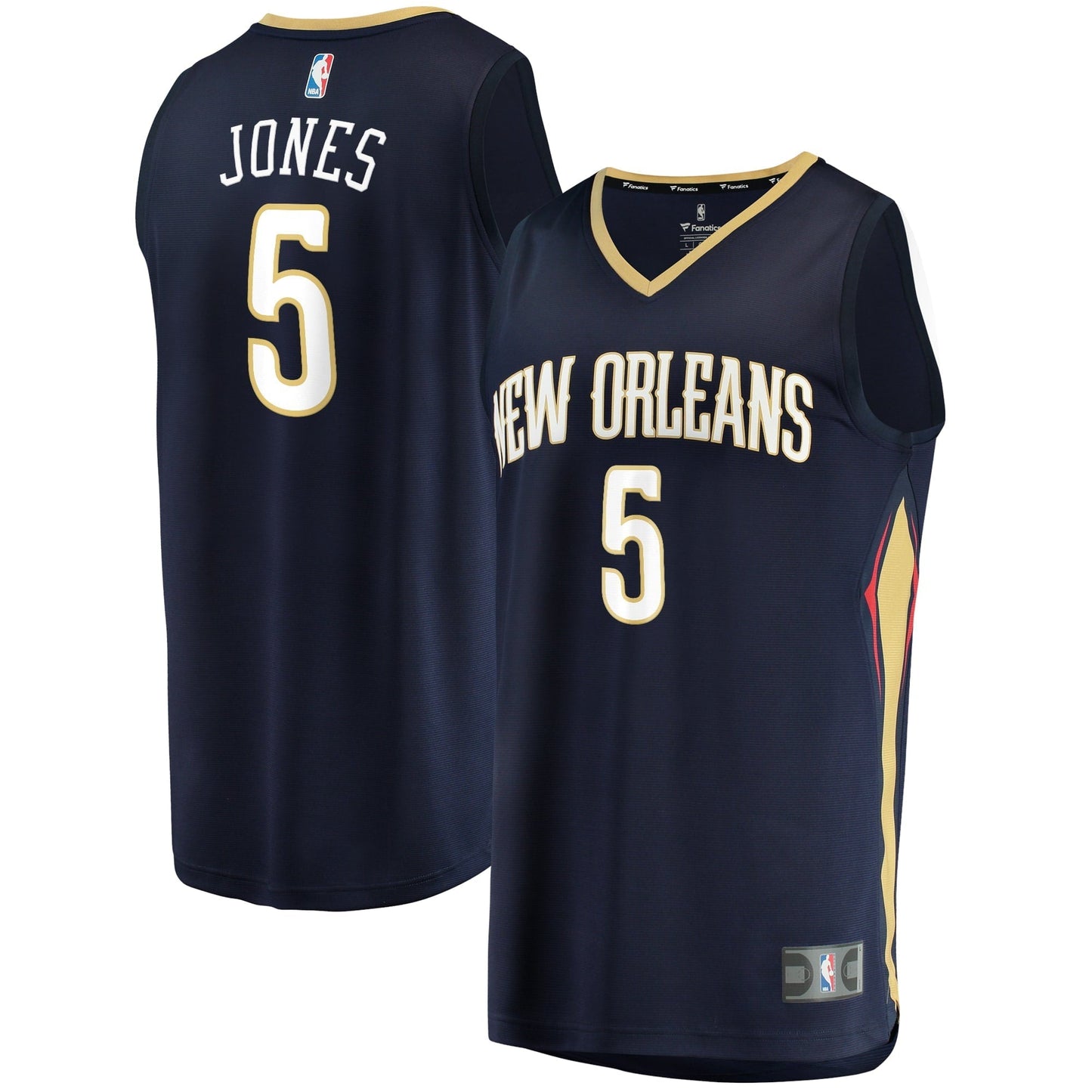 Men's Fanatics Branded Herbert Jones Navy New Orleans Pelicans Fast Break Replica Jersey - Icon Edition