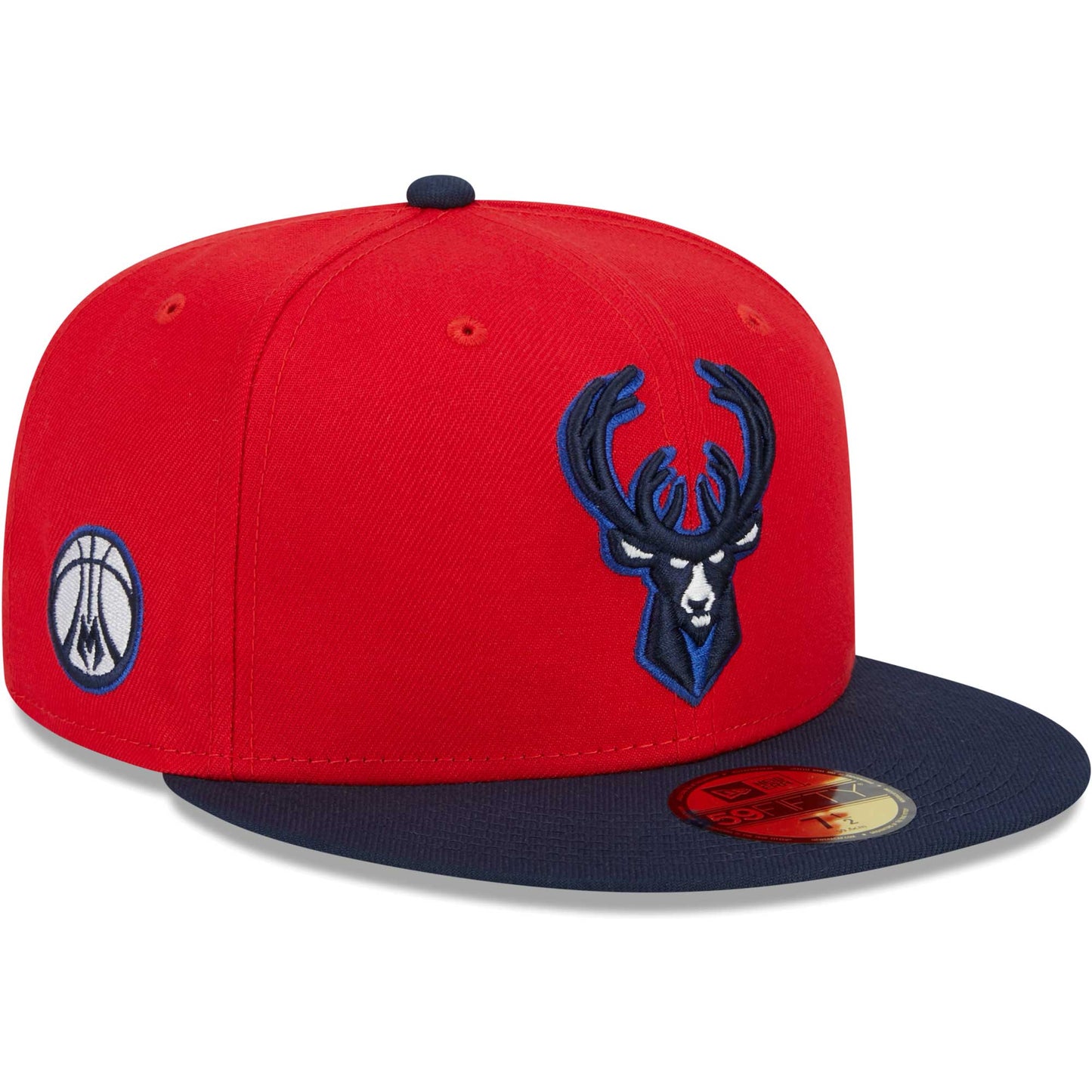 Milwaukee Bucks New Era 59FIFTY Fitted Hat - Red/Navy