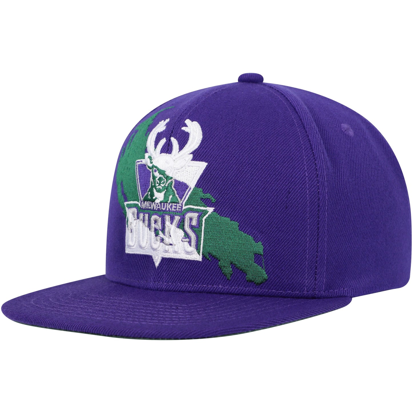 Milwaukee Bucks Mitchell & Ness Paint By Numbers Snapback Hat - Purple