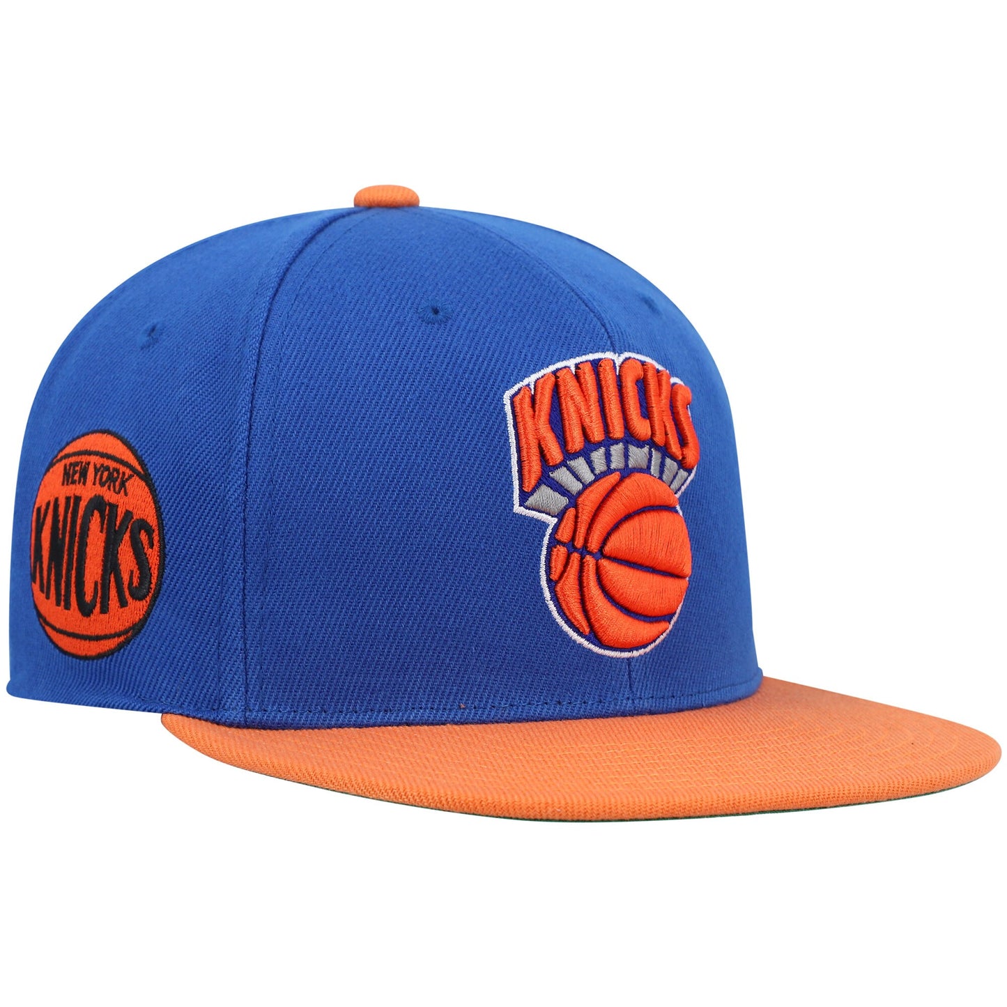 New York Knicks Mitchell & Ness Hardwood Classics Snapback Hat - Blue/Orange