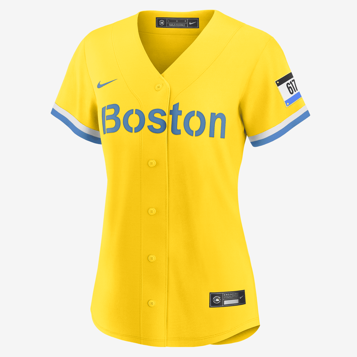 MLB Boston Red Sox City Connect (Rafael Devers) Women's Replica Baseball Jersey - Gold/Light Blue