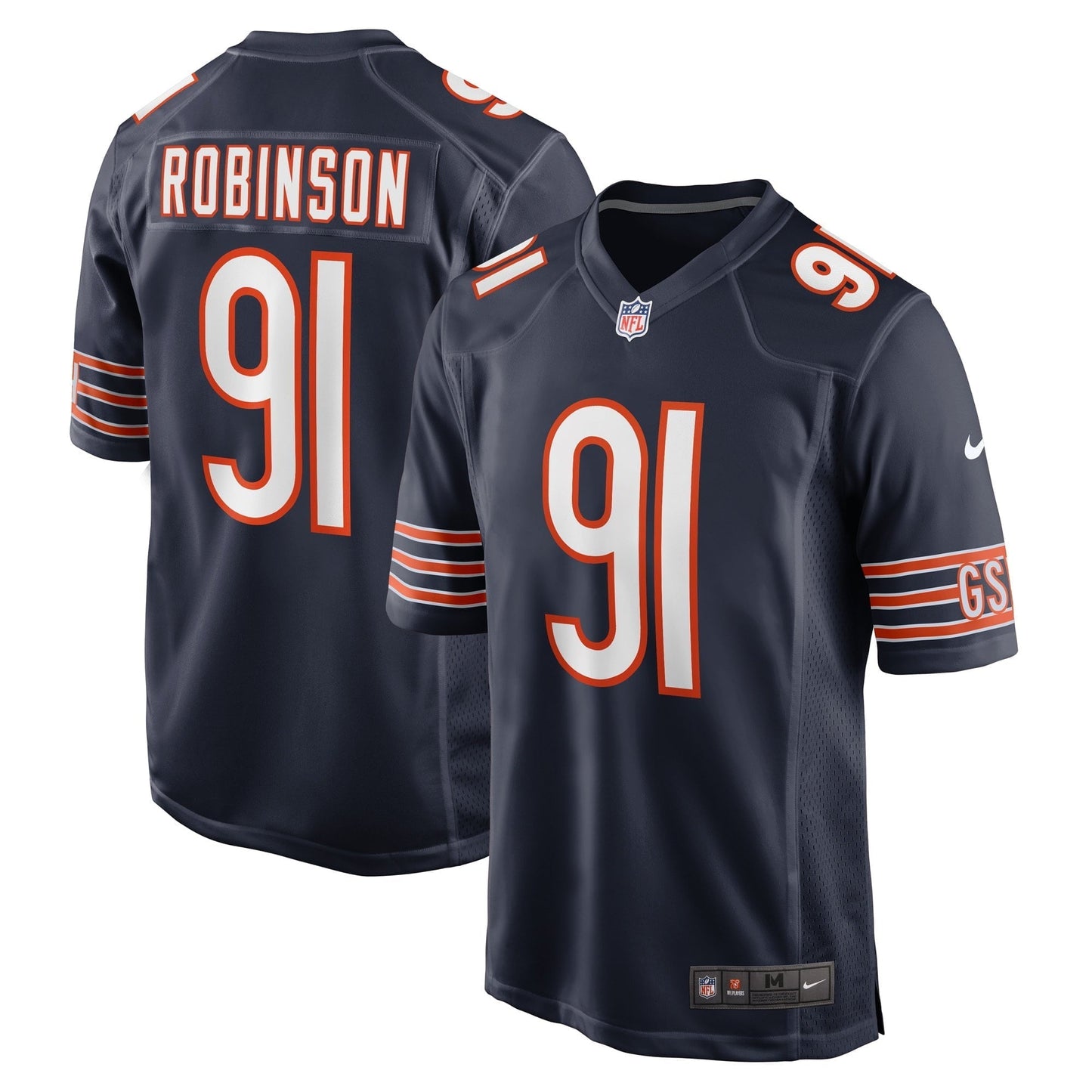 Men's Nike Dominique Robinson Navy Chicago Bears Game Player Jersey