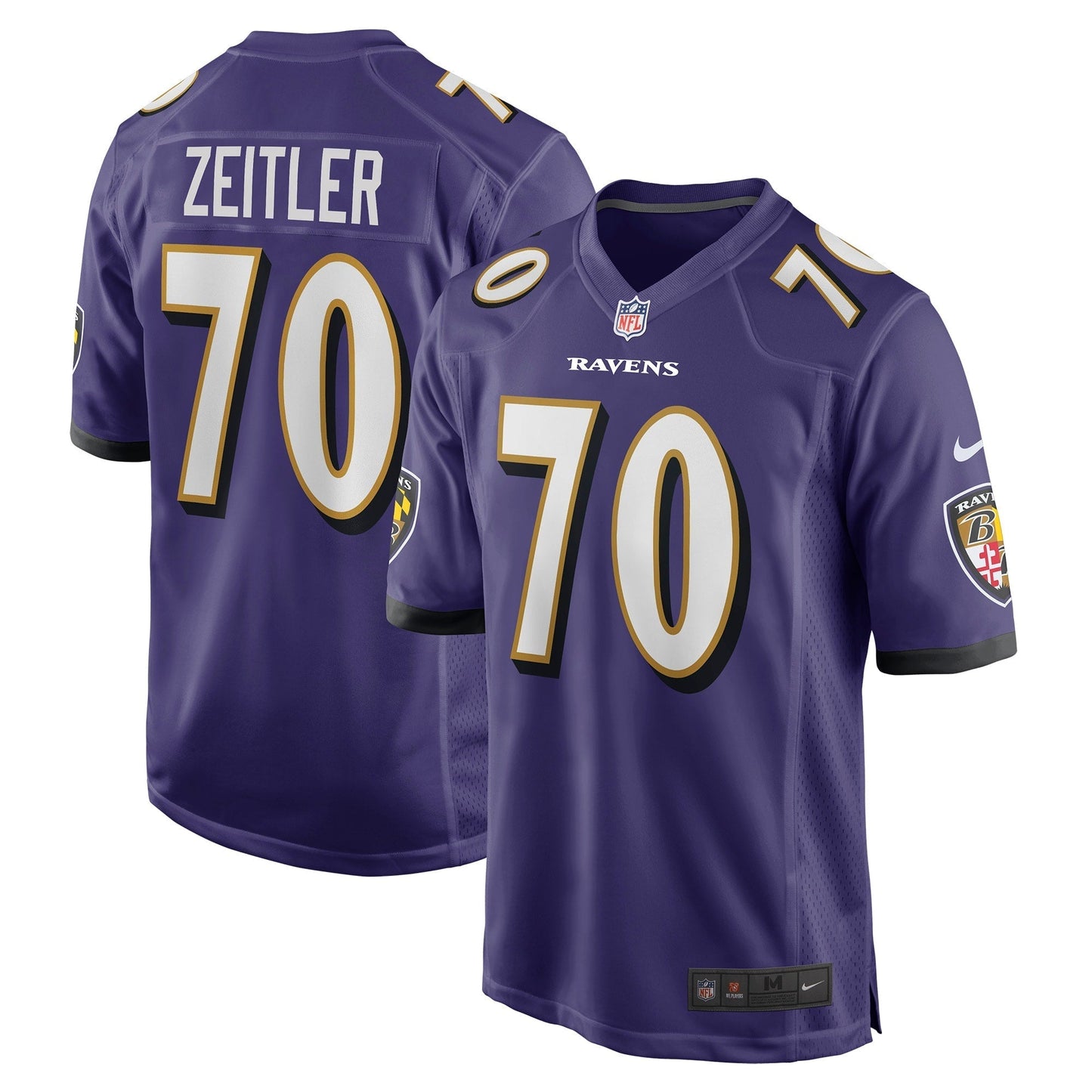 Men's Nike Kevin Zeitler Purple Baltimore Ravens Game Jersey