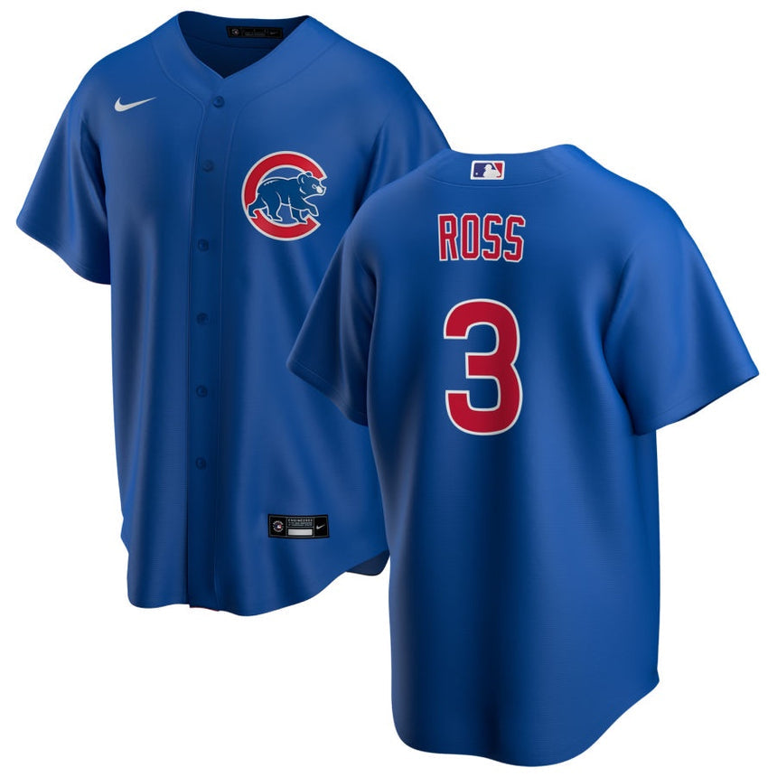 Men's David Ross Chicago Cubs Blue Alternate Premium Stitch Replica Jersey