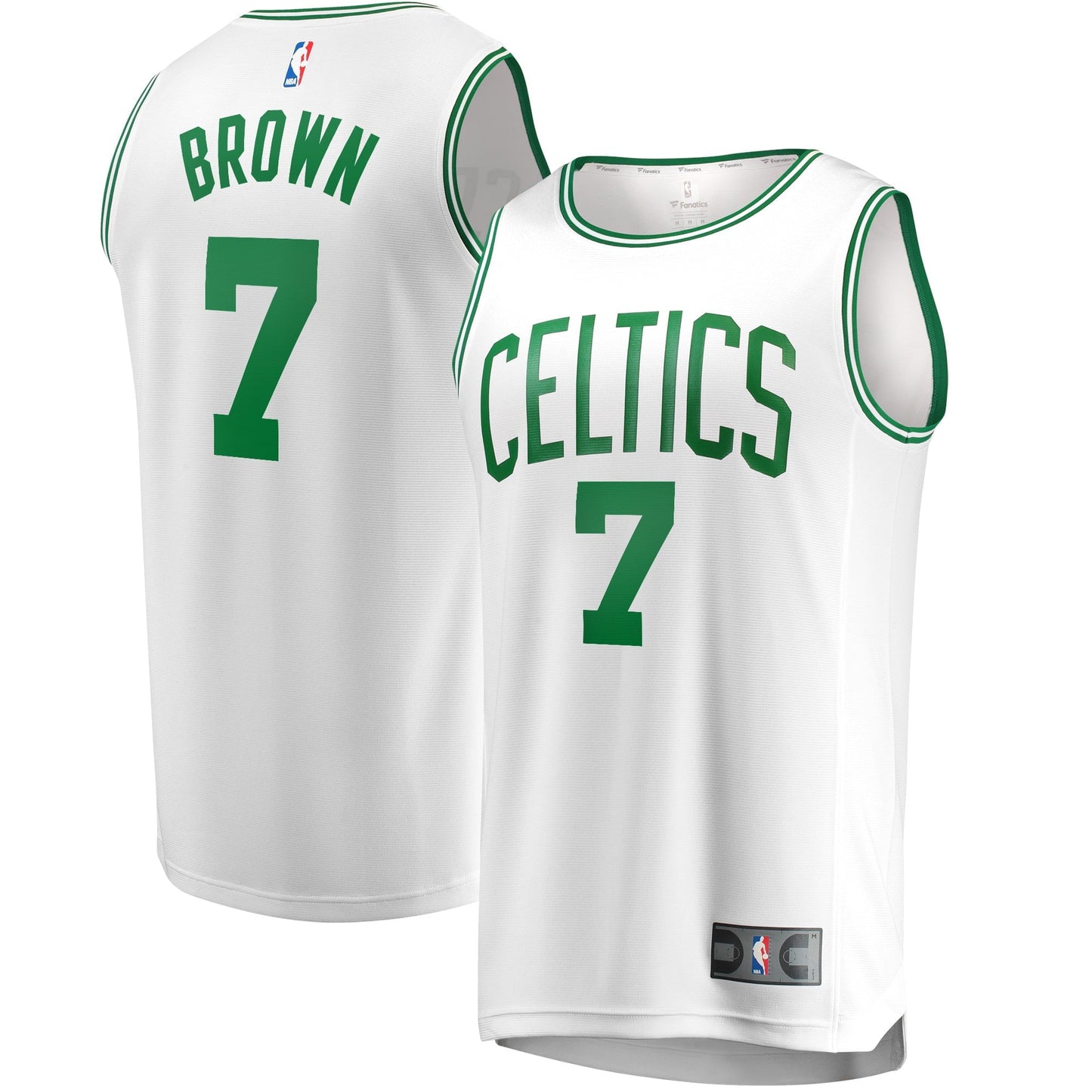 Men's Fanatics Branded Jaylen Brown White Boston Celtics 2020/21 Fast Break Replica Jersey - Association Edition