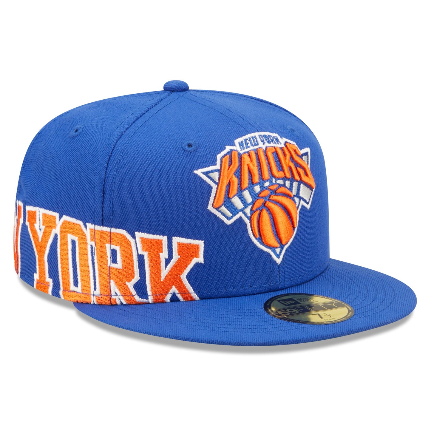 New York Knicks New Era Side Split 59FIFTY Fitted Hat - Blue