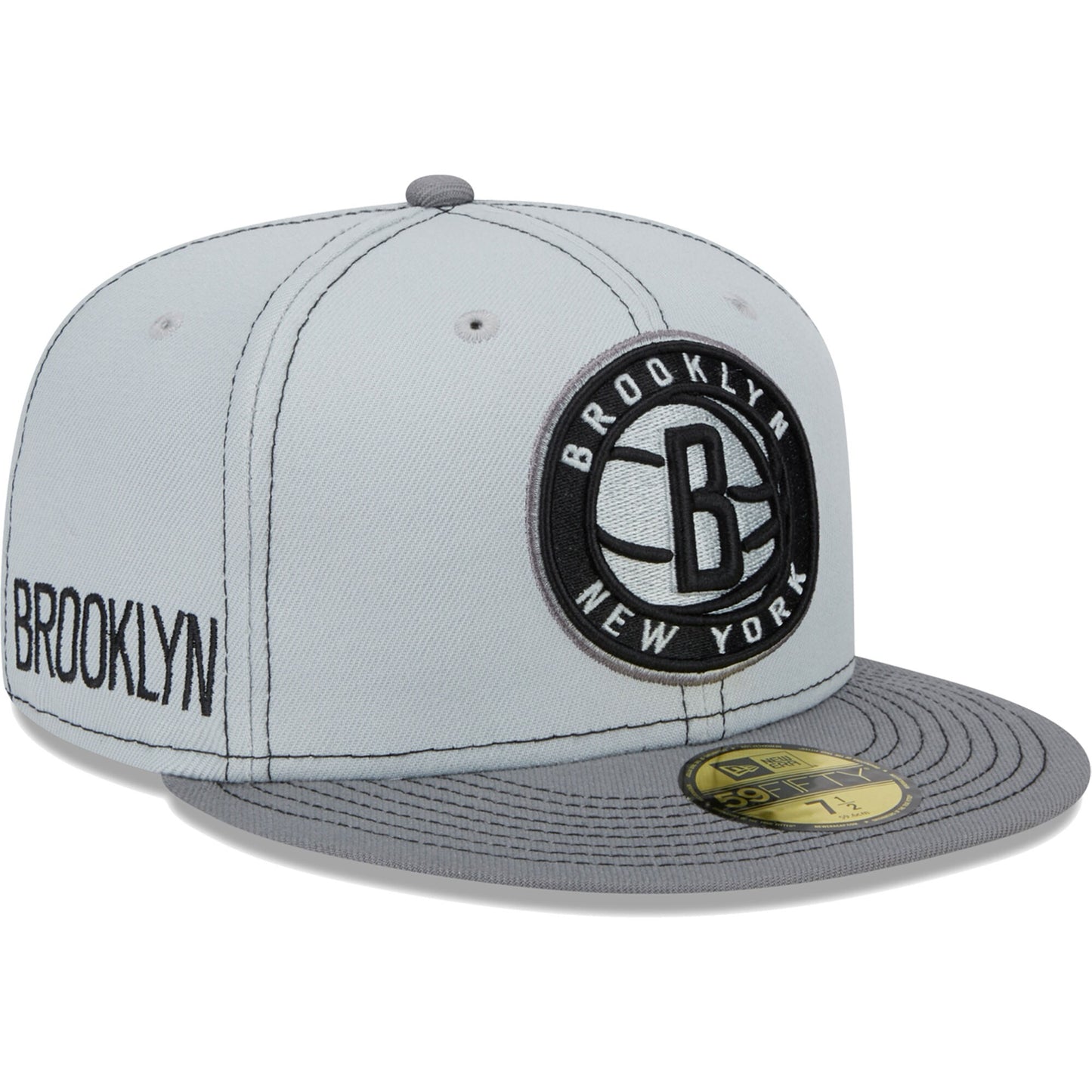 Brooklyn Nets New Era Color Pop 59FIFTY Fitted Hat - Gray