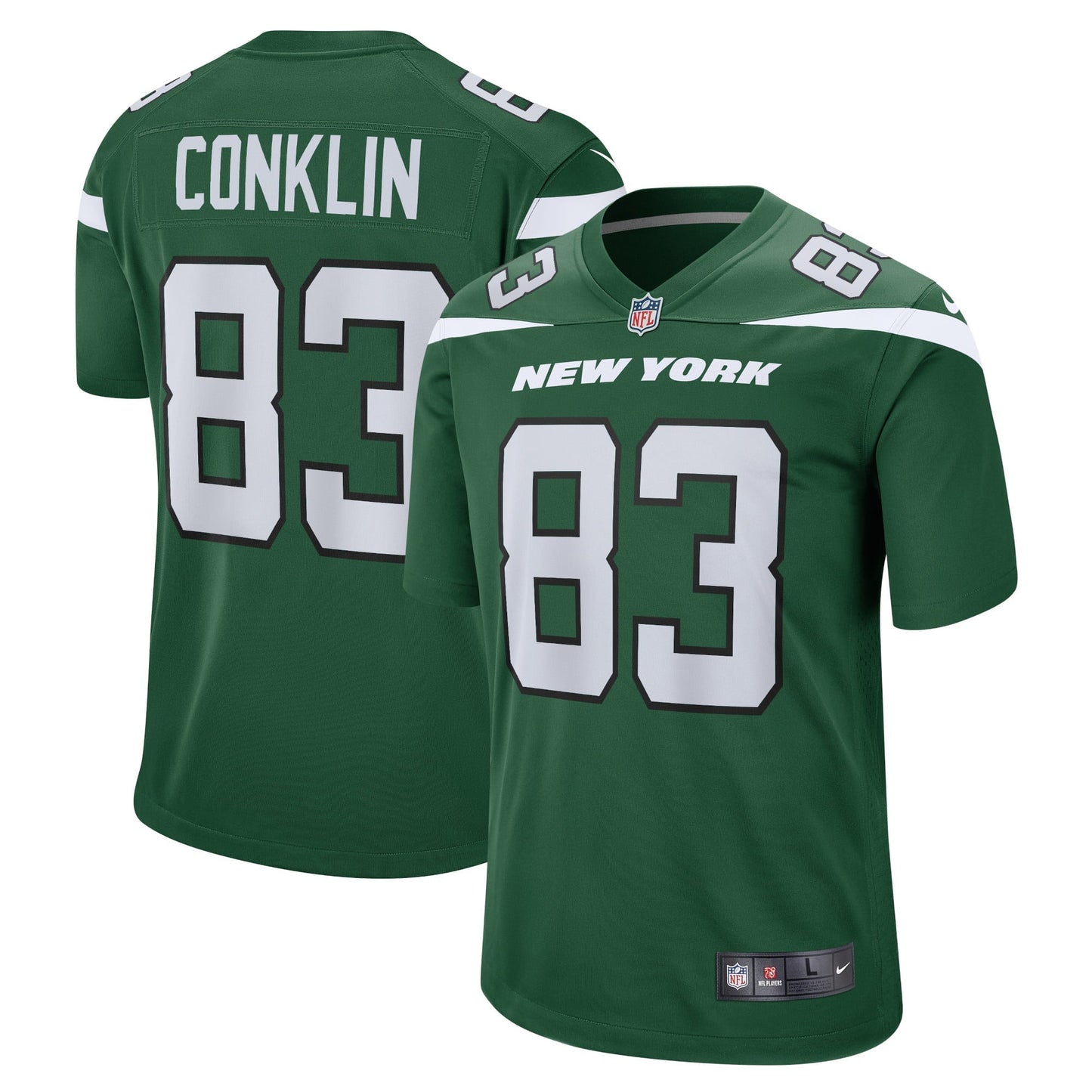 Men's Nike Tyler Conklin Gotham Green New York Jets Game Jersey