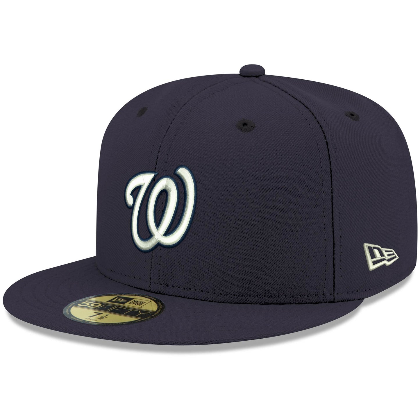 Washington Nationals New Era White Logo 59FIFTY Fitted Hat - Navy