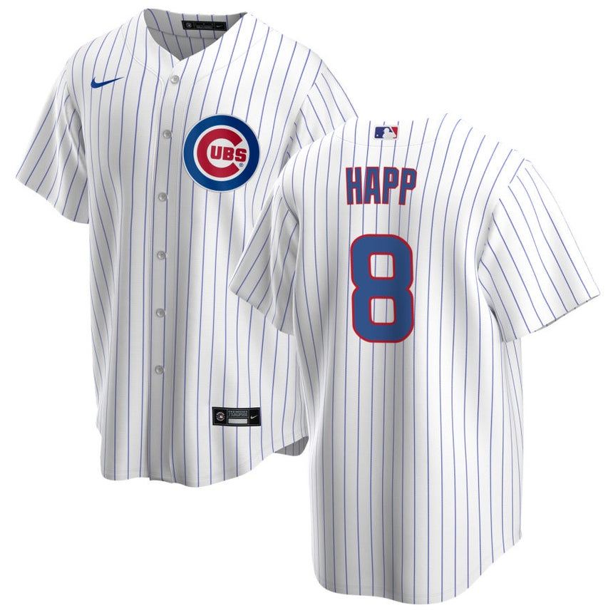 Men's Ian Happ Chicago Cubs White Home Premium Stitch Replica Jersey