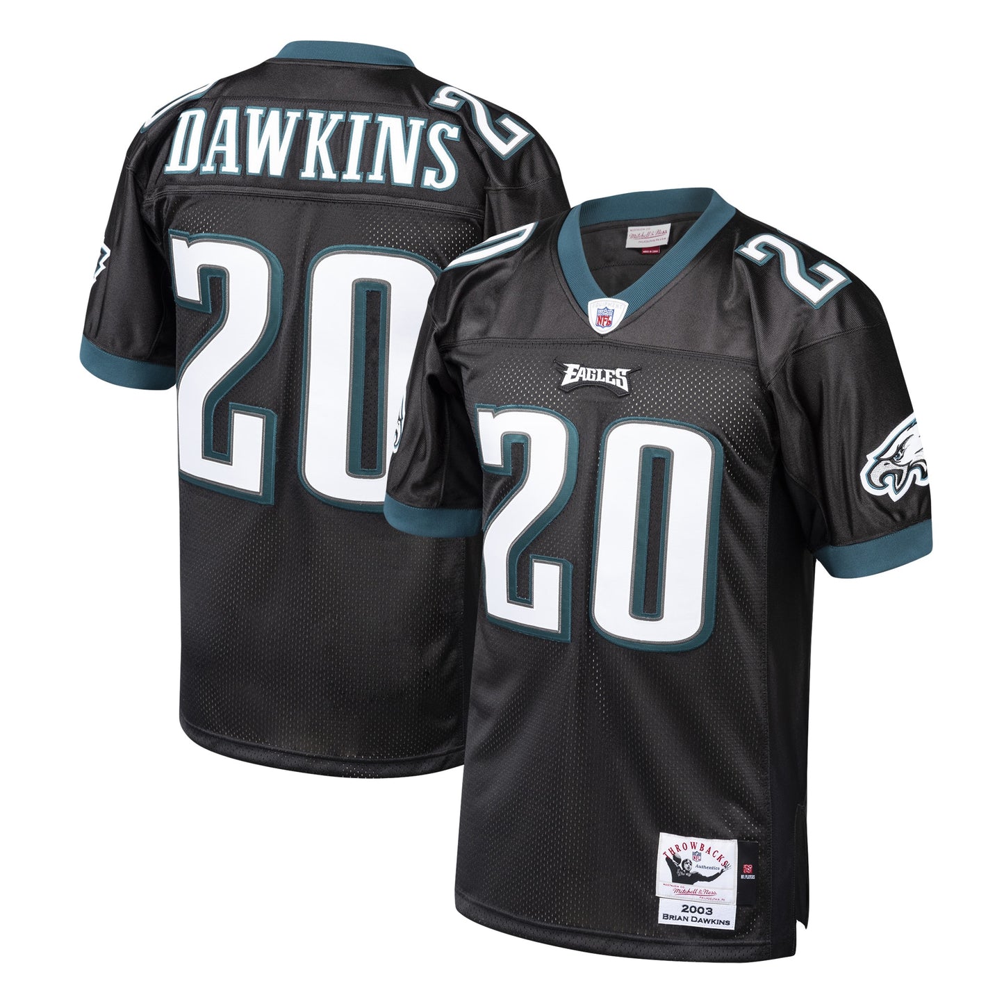 Brian Dawkins Philadelphia Eagles Mitchell & Ness 2003 Authentic Throwback Retired Player Jersey - Black