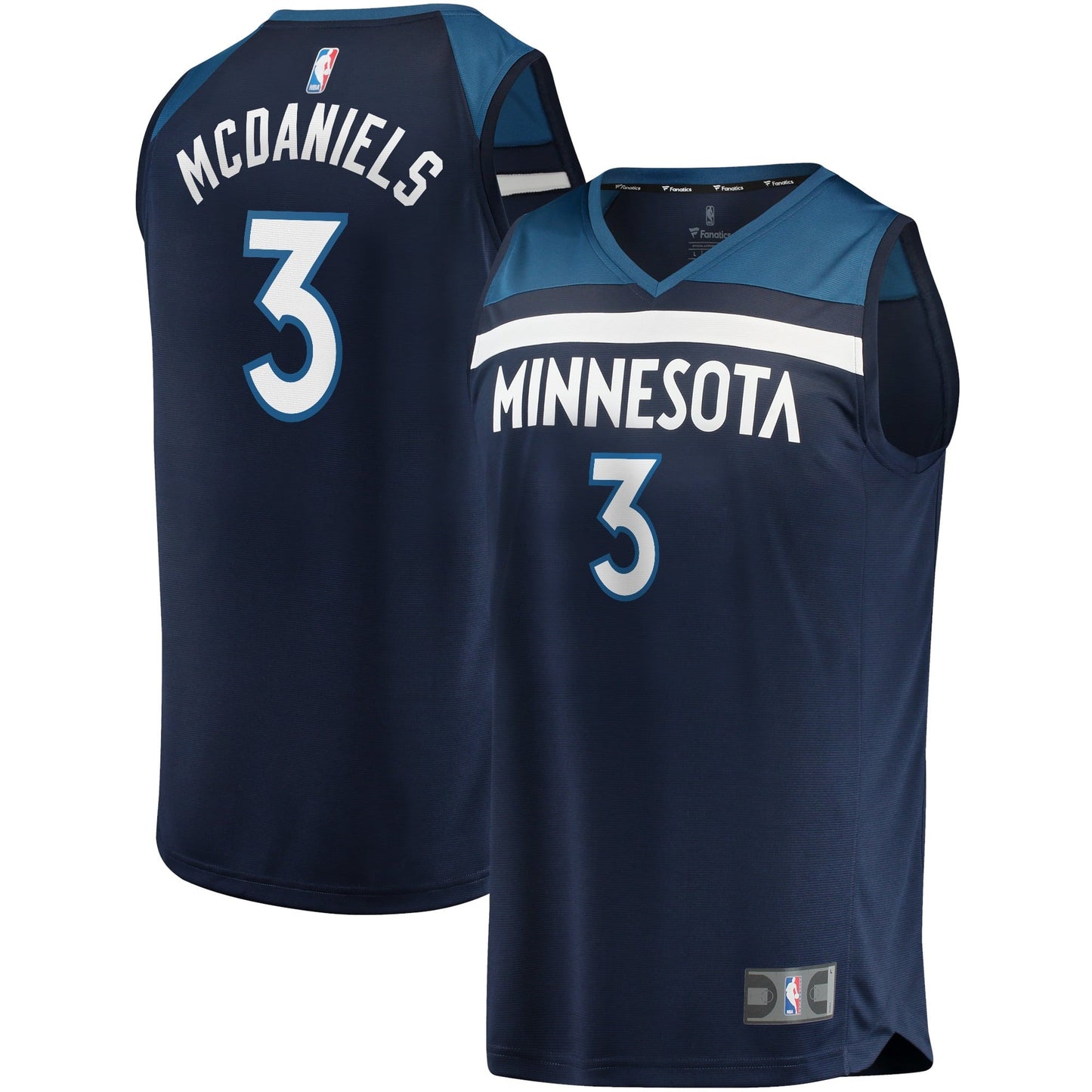 Men's Fanatics Branded Jaden McDaniels Navy Minnesota Timberwolves 2021/22 Fast Break Replica Jersey - Icon Edition