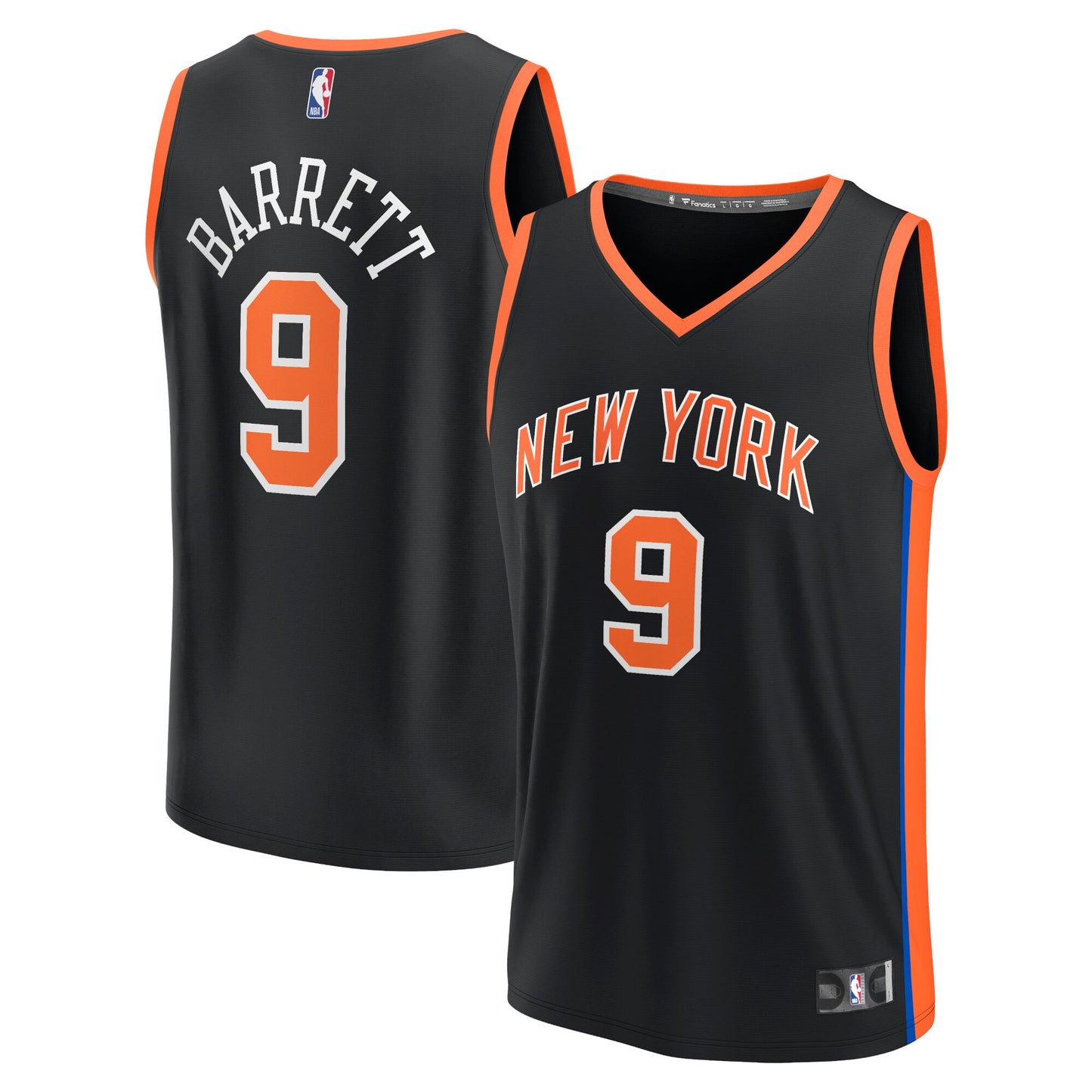 RJ Barrett New York Knicks Fanatics Branded Youth 2022/23 Fastbreak Jersey - City Edition - Black