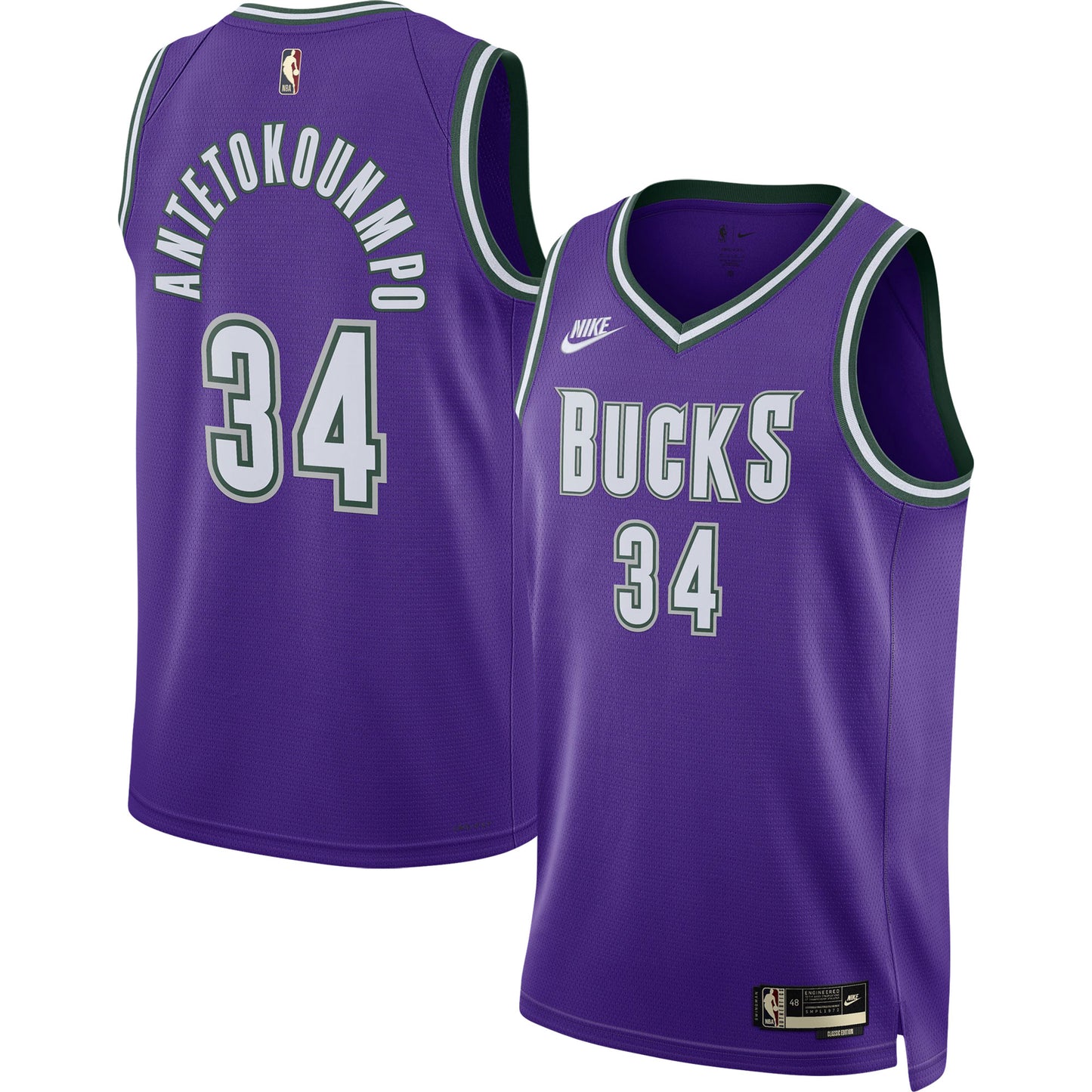 Giannis Antetokounmpo Milwaukee Bucks Nike Swingman Jersey - Classic Edition - Purple