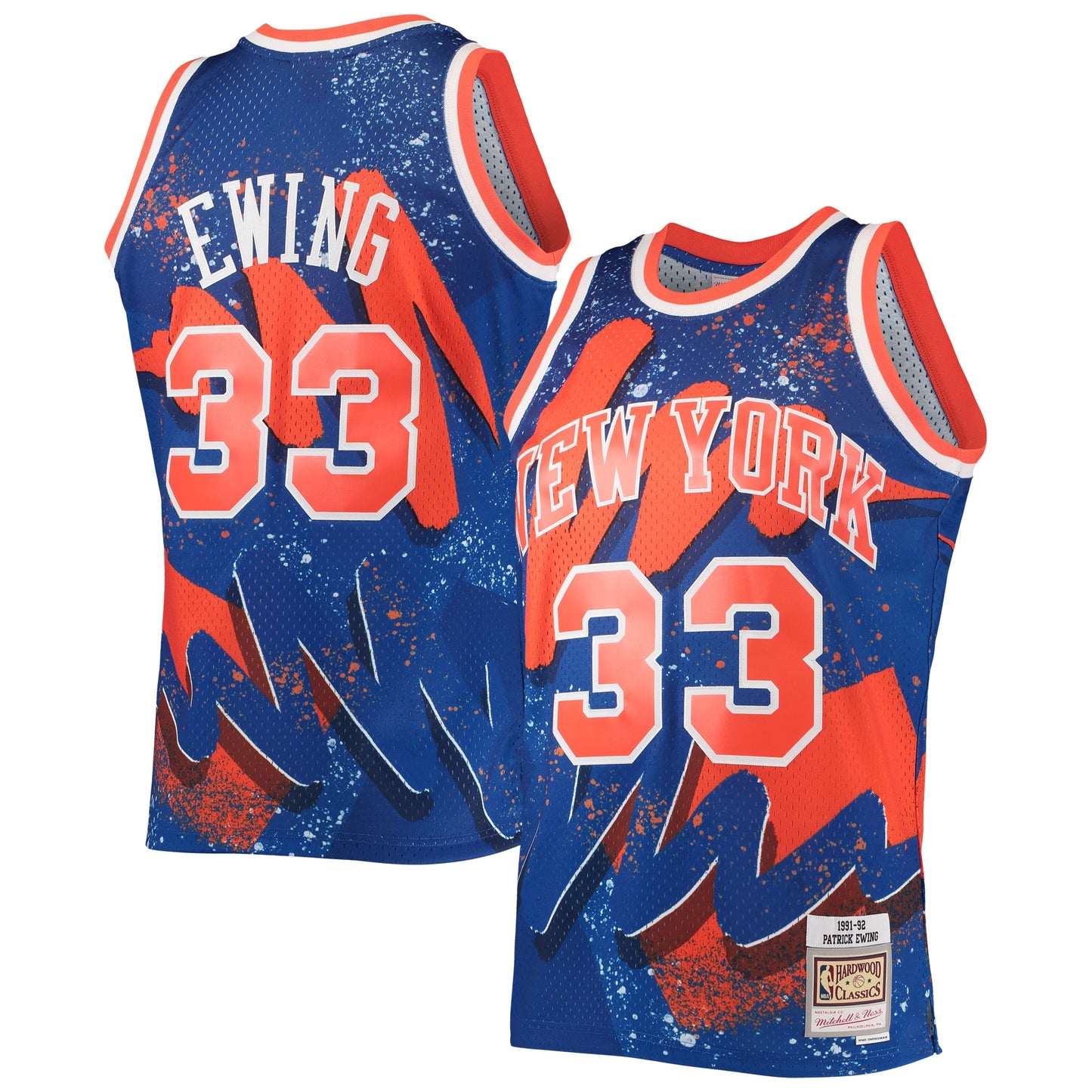 Patrick Ewing New York Knicks Mitchell & Ness Hardwood Classics 1991/92 Hyper Hoops Swingman Jersey - Blue