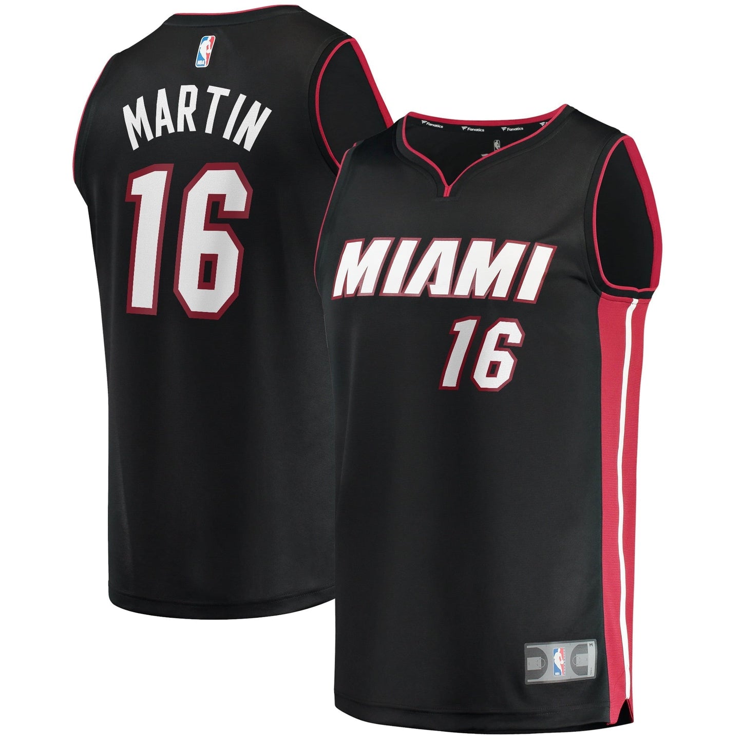 Men's Fanatics Branded Caleb Martin Black Miami Heat 2021/22 Fast Break Replica Jersey - Icon Edition