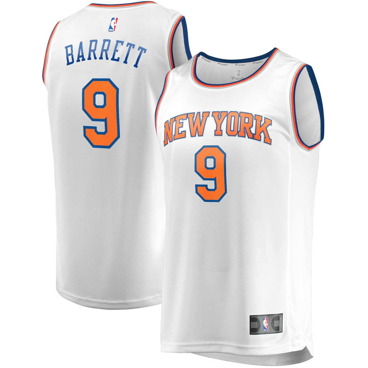 RJ Barrett New York Knicks Fanatics Branded Fast Break Player Jersey - Association Edition - White