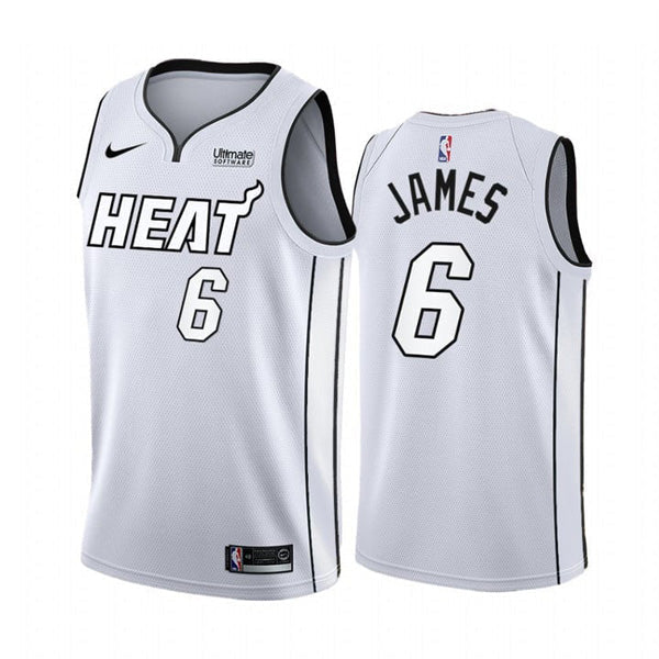 Men's Miami Heat LeBron James White Hot Jersey - White