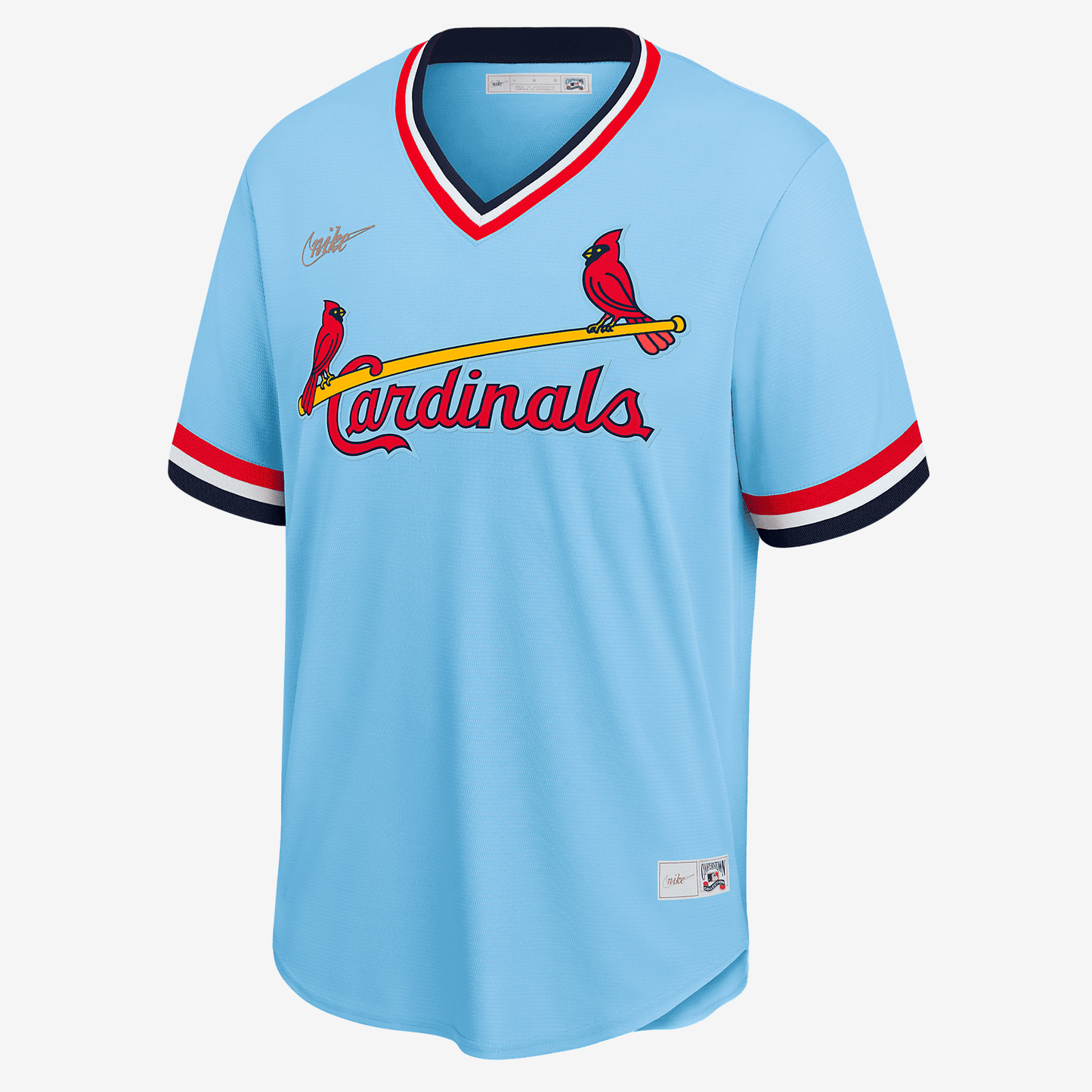 MLB St. Louis Cardinals (Ozzie Smith) Men's Cooperstown Baseball Jersey - Light Blue Heather