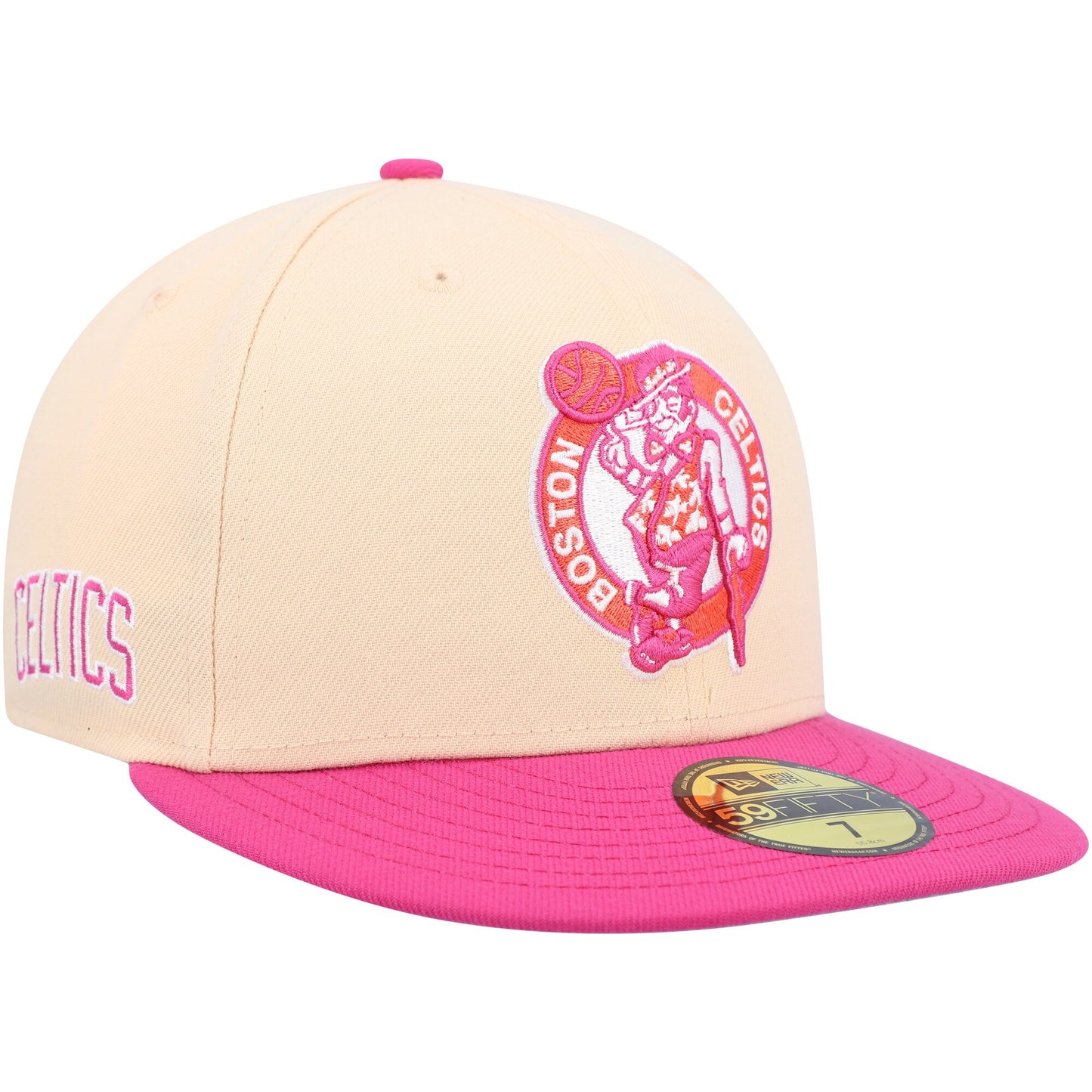 Boston Celtics New Era Passion Mango 59FIFTY Fitted Hat - Orange/Pink