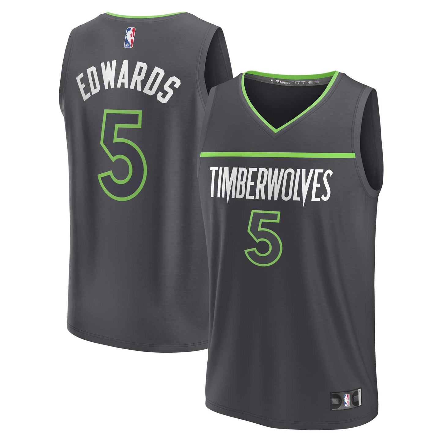 Anthony Edwards Minnesota Timberwolves Fanatics Branded Youth Fast Break Player Jersey - Statement Edition - Anthracite