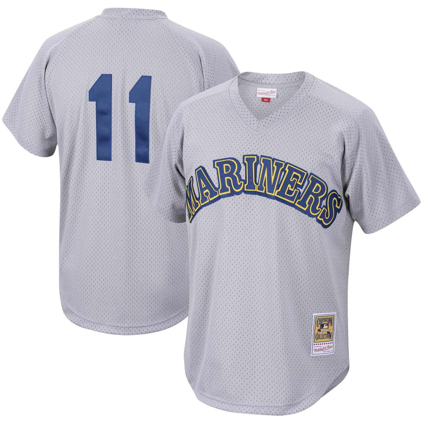 Edgar Martinez Seattle Mariners Mitchell & Ness Cooperstown Collection Mesh Batting Practice Jersey - Charcoal