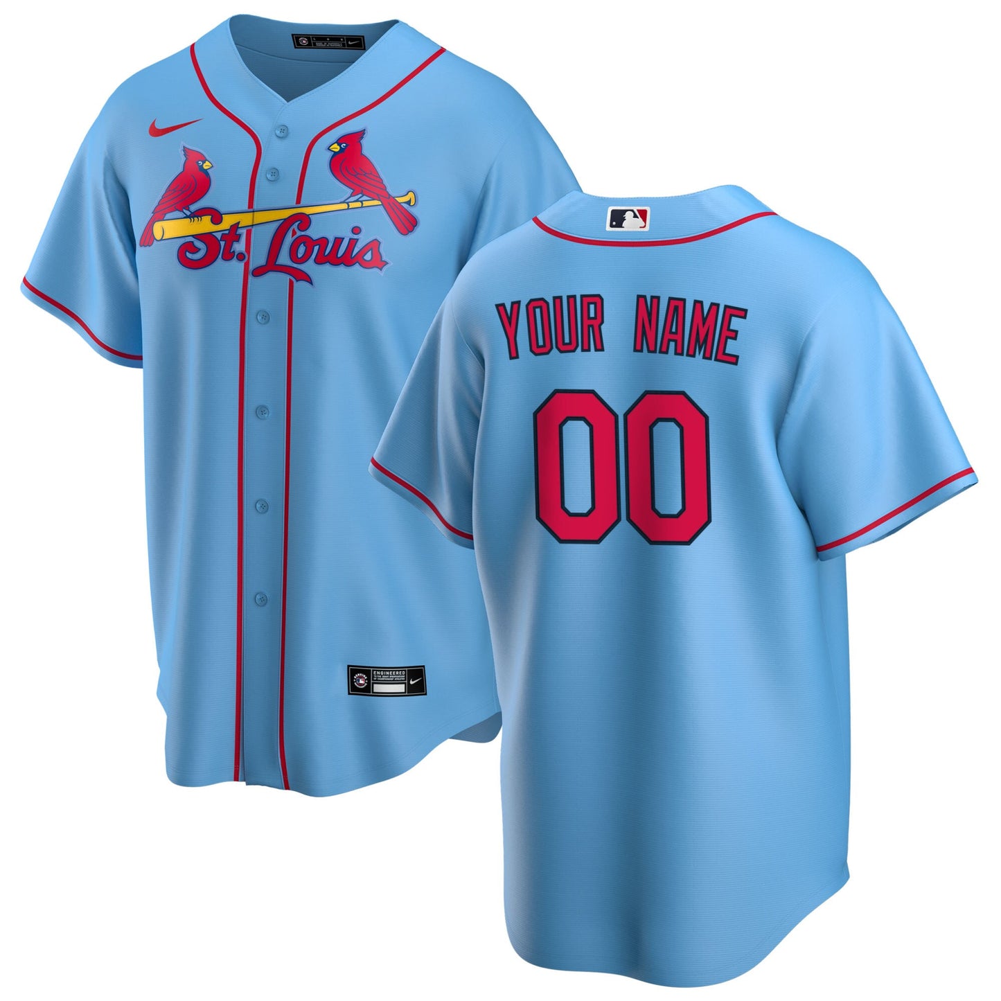 St. Louis Cardinals Nike Alternate Replica Custom Jersey - Light Blue