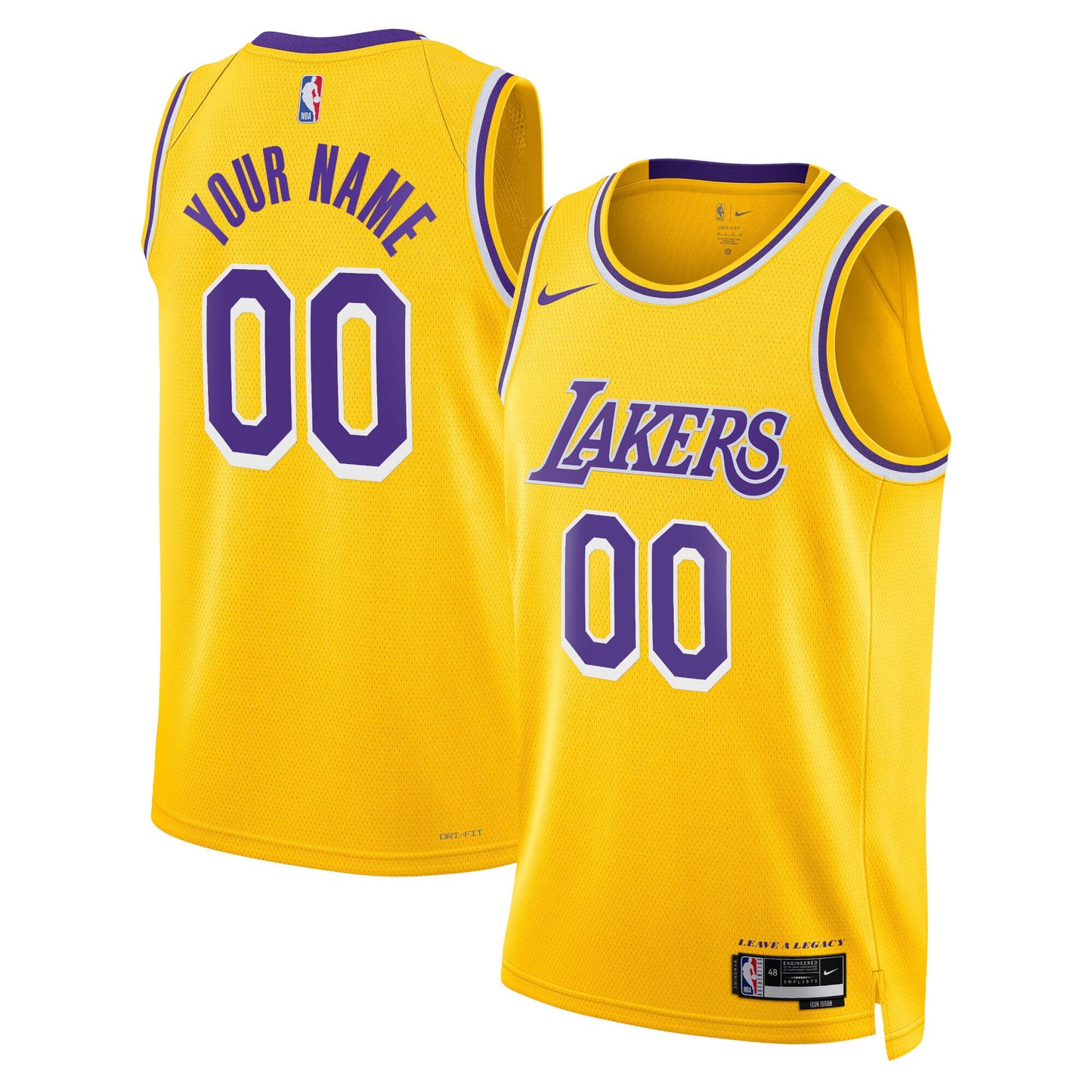 Los Angeles Lakers Nike Unisex Swingman Custom Jersey Gold - Icon Edition