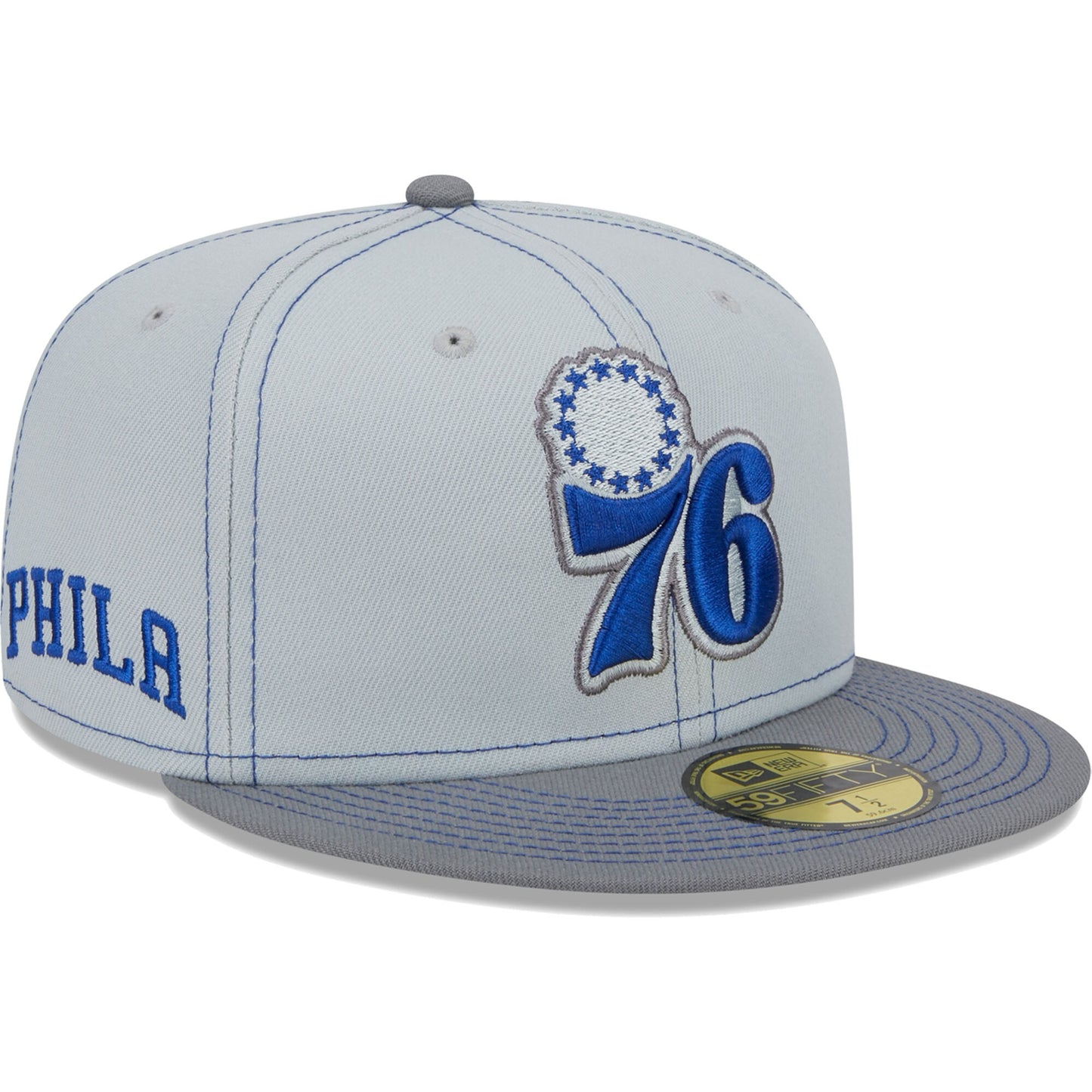 Philadelphia 76ers New Era Color Pop 59FIFTY Fitted Hat - Gray