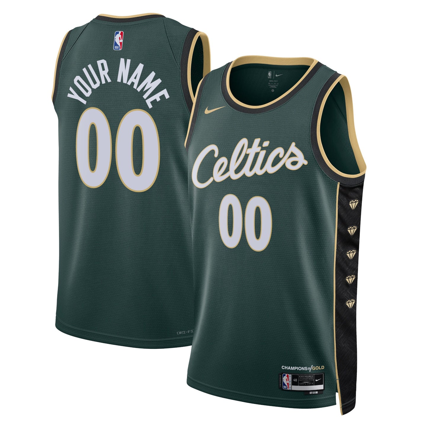 Boston Celtics Nike Unisex 2022/23 Swingman Custom Jersey - City Edition - Kelly Green