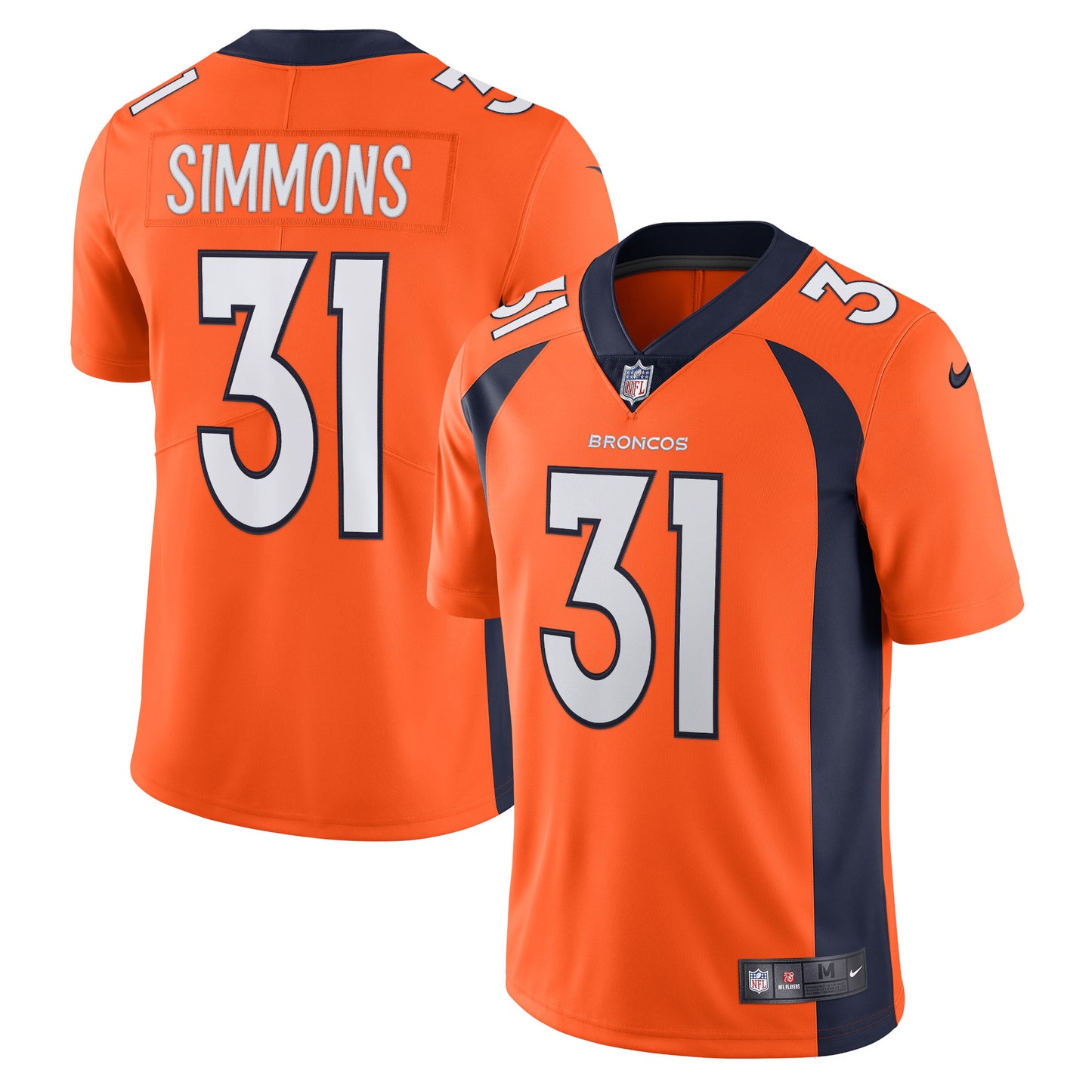 Justin Simmons Denver Broncos Nike Vapor Limited Jersey - Orange