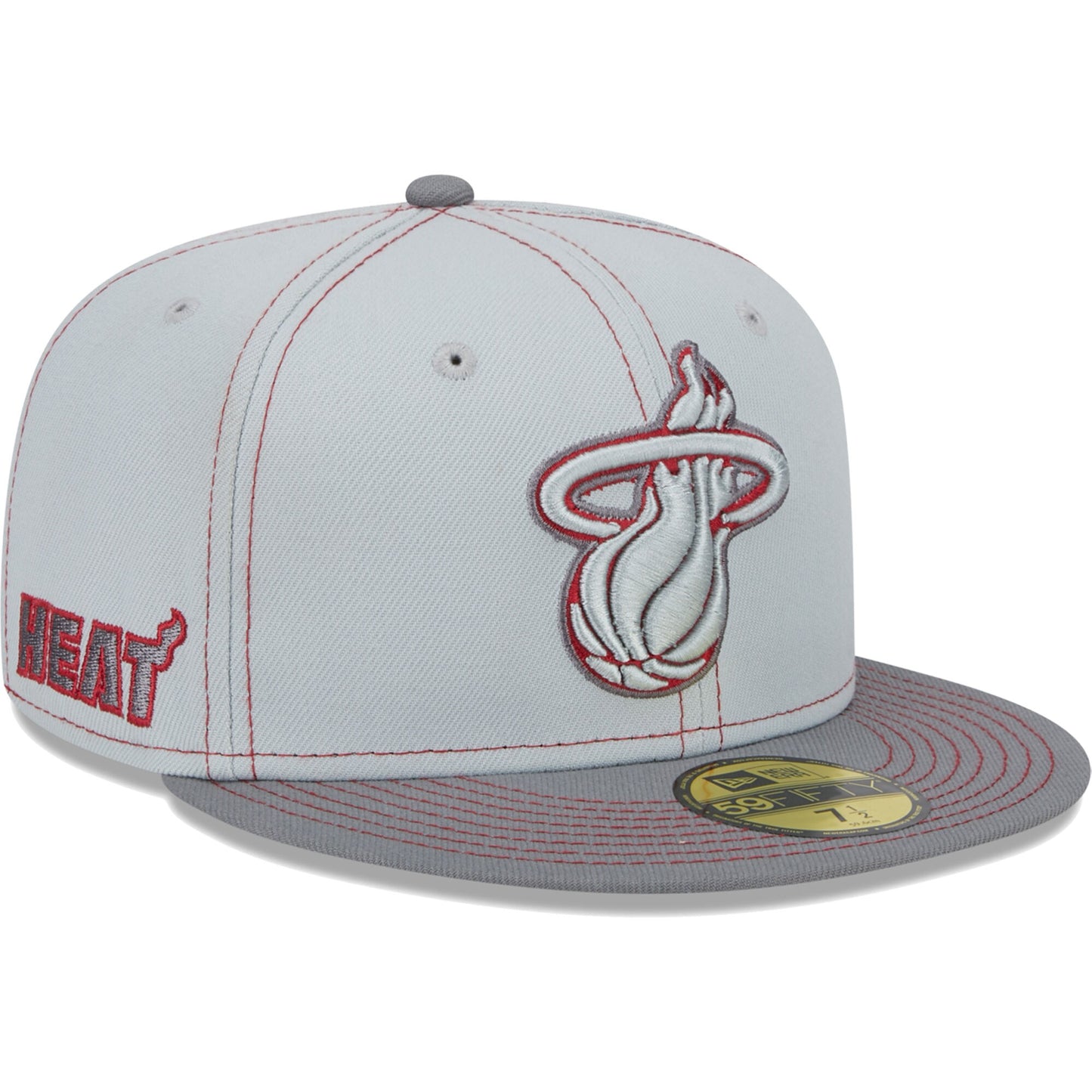 Miami Heat New Era Color Pop 59FIFTY Fitted Hat - Gray