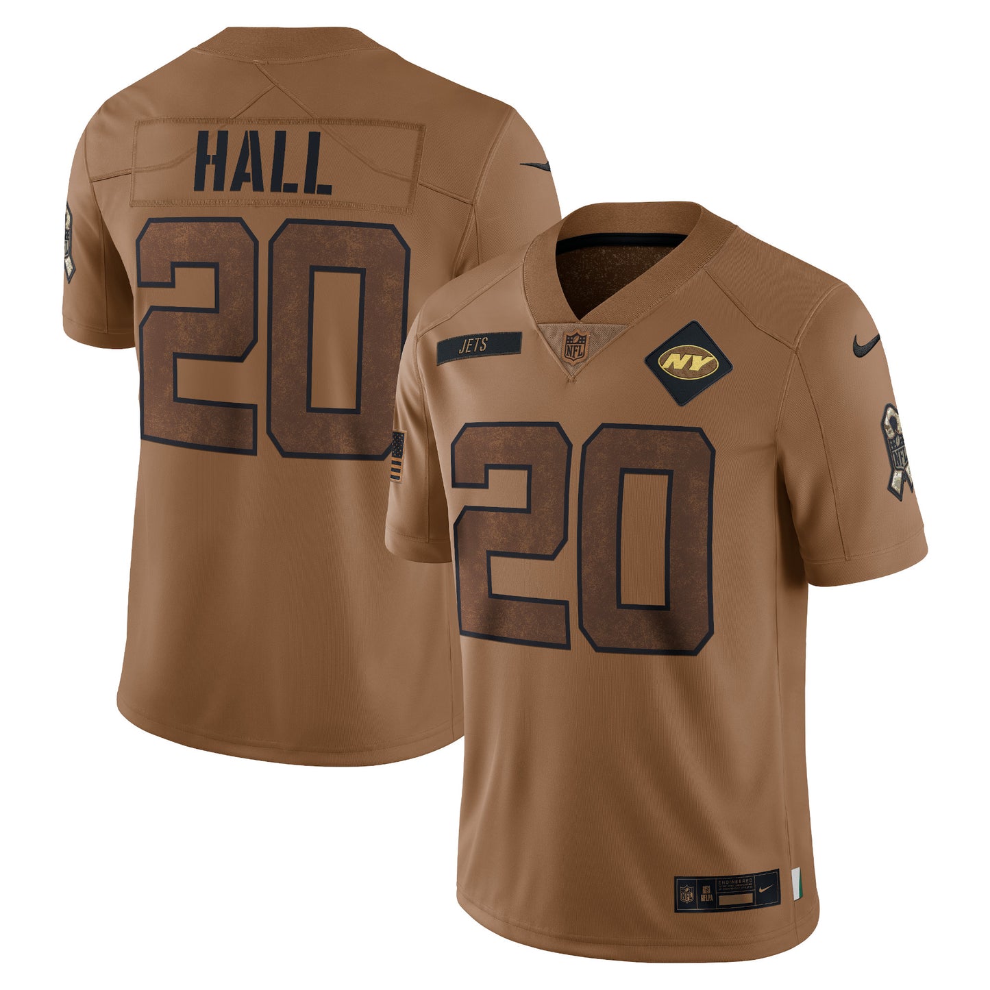 Breece Hall New York Jets Nike 2023 Salute To Service Limited Jersey - Brown