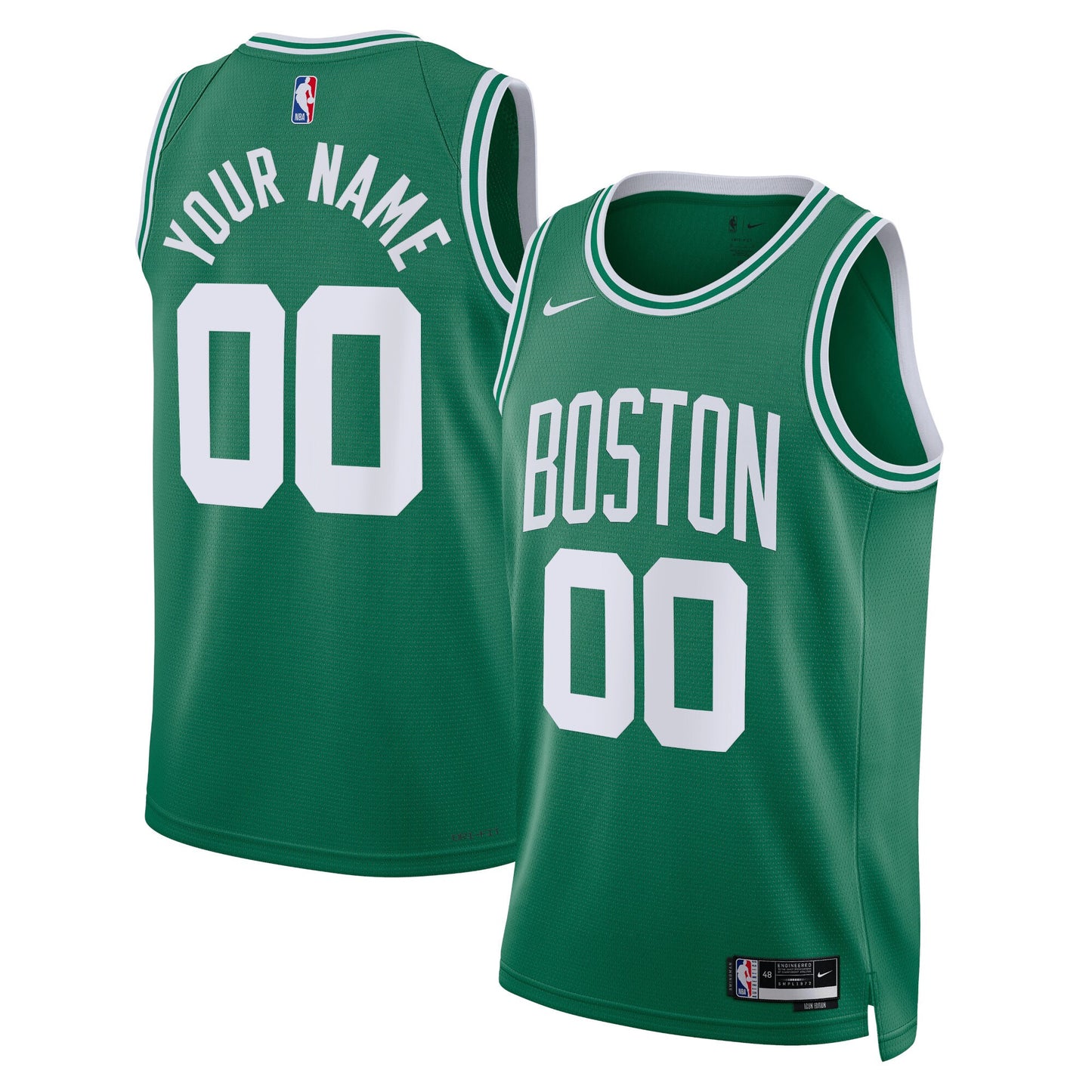 Boston Celtics Nike Unisex Swingman Custom Jersey Kelly Green - Icon Edition