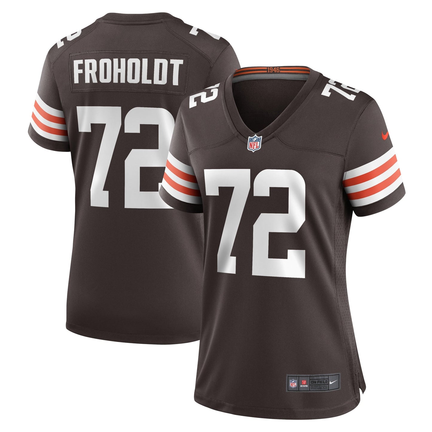 Women's Nike Hjalte Froholdt Brown Cleveland Browns Game Player Jersey