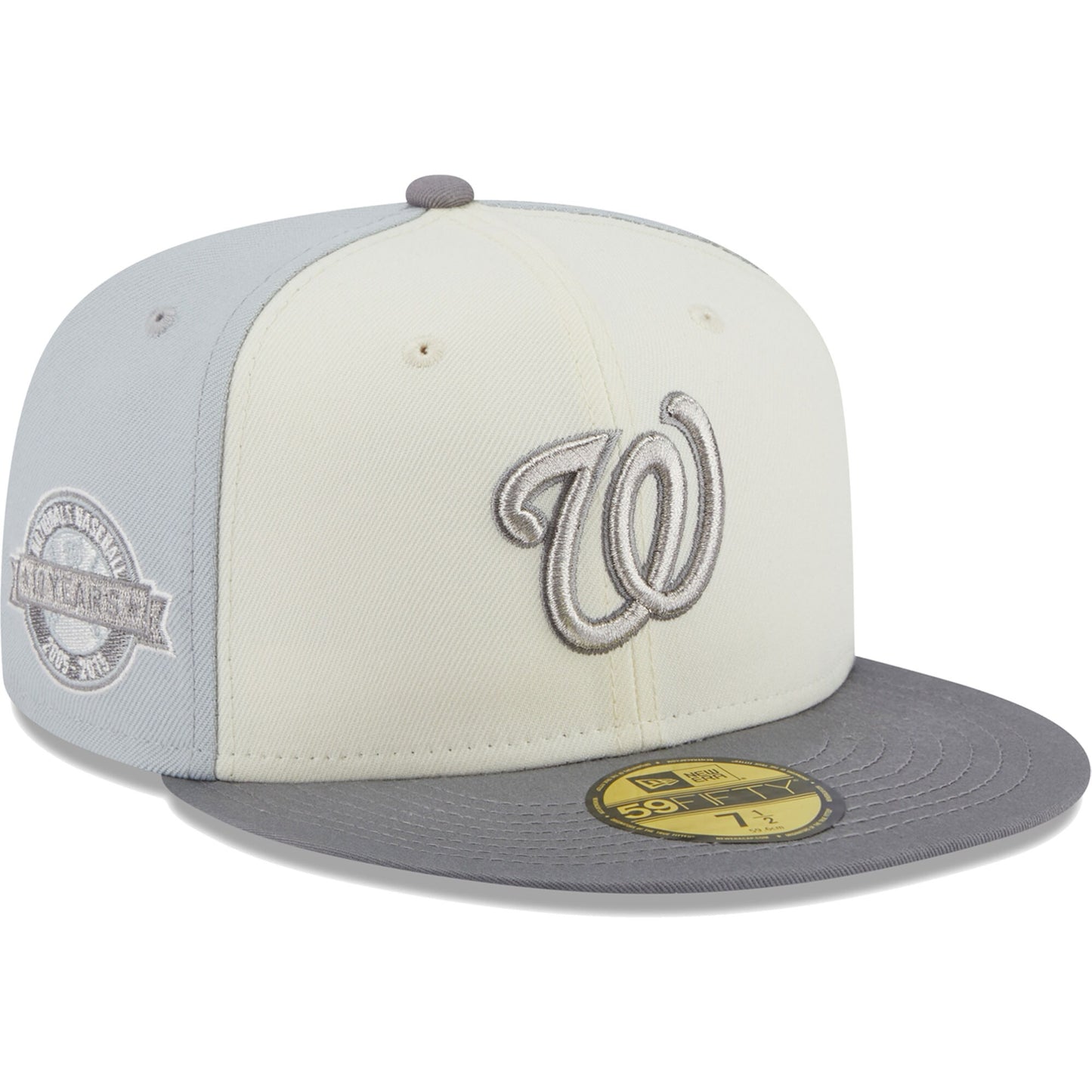 Washington Nationals New Era Chrome Anniversary 59FIFTY Fitted Hat - Cream/Gray