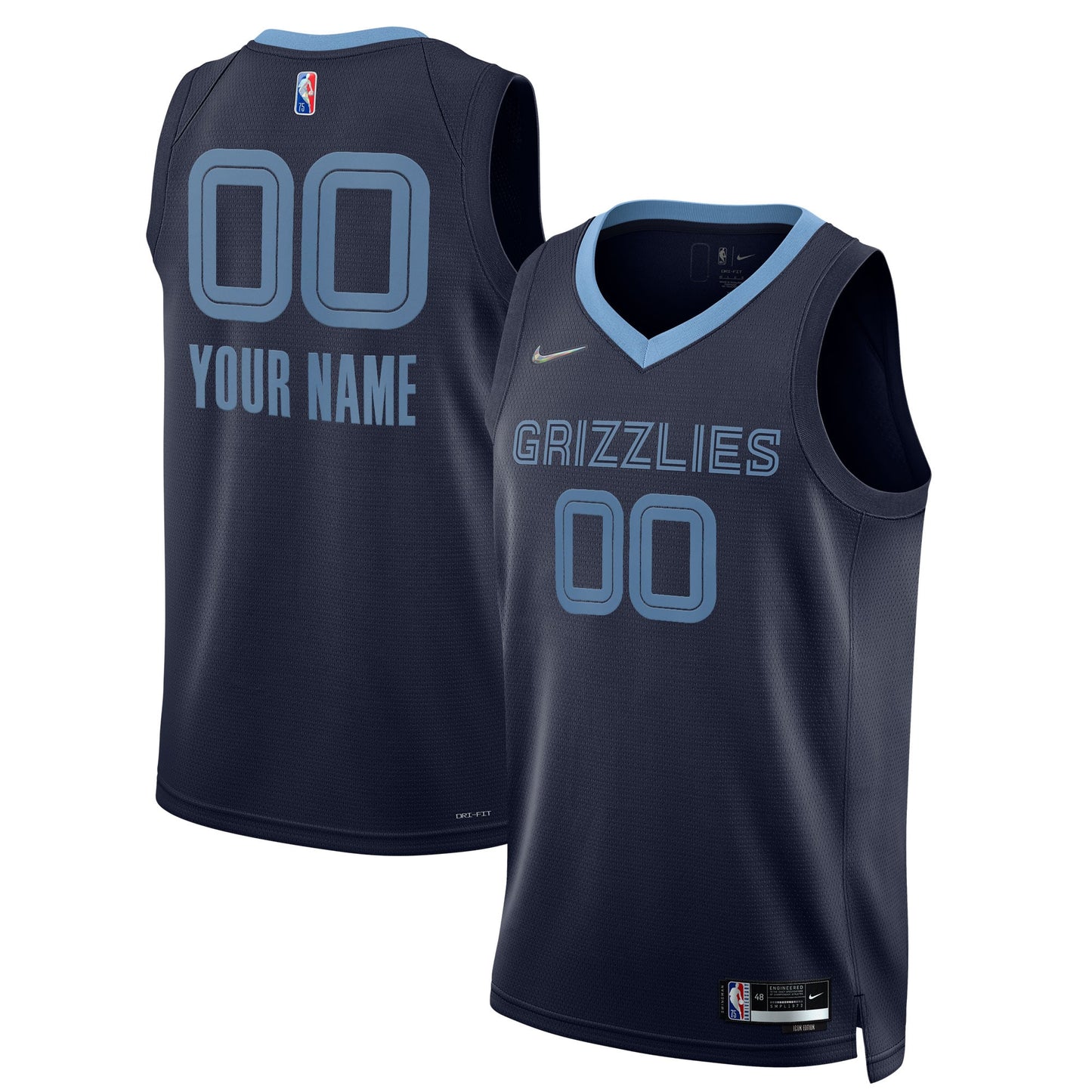 Memphis Grizzlies Nike 2021/22 Diamond Swingman Custom Jersey - Icon Edition - Navy