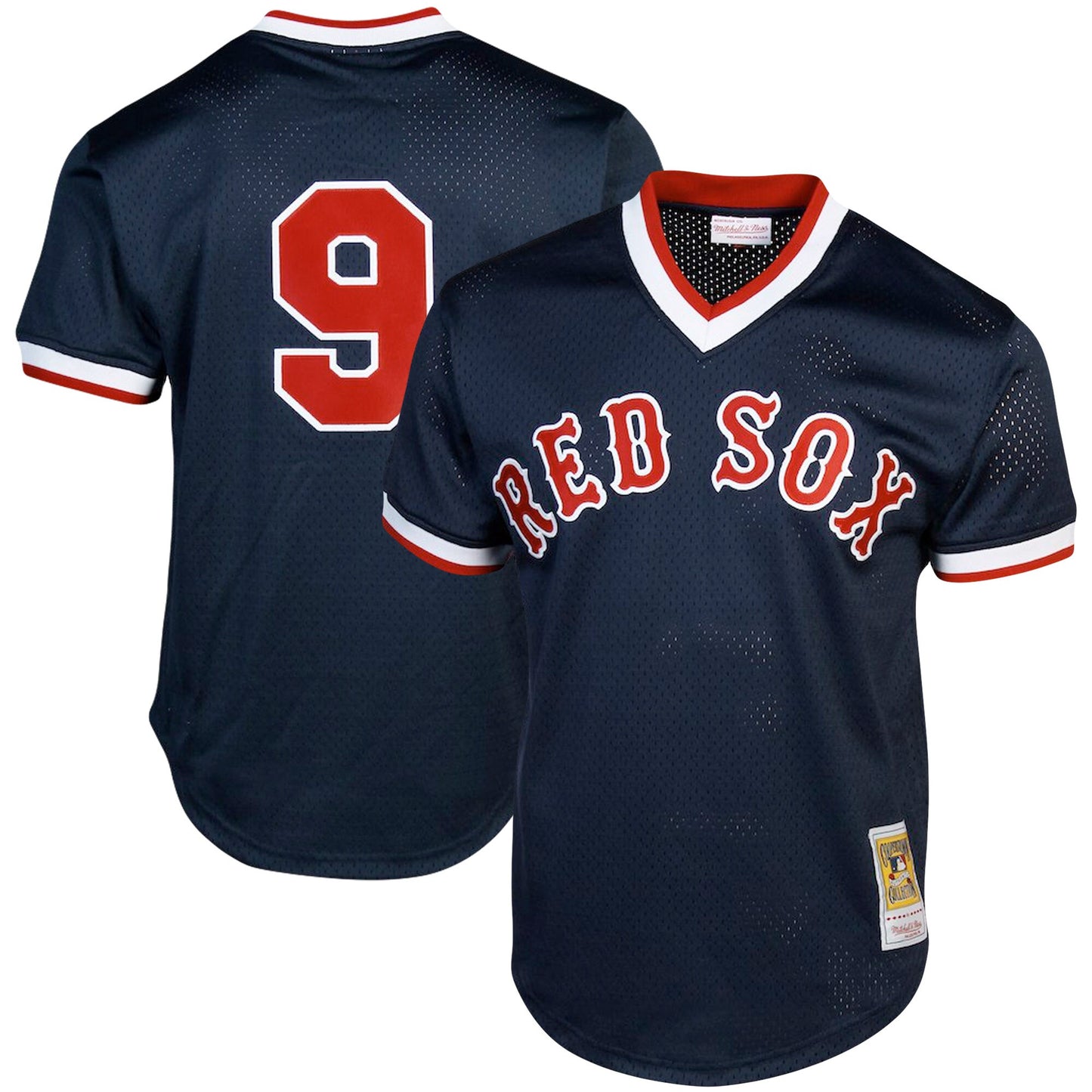 Ted Williams Boston Red Sox Mitchell & Ness Cooperstown Collection Big & Tall Mesh Batting Practice Jersey - Navy