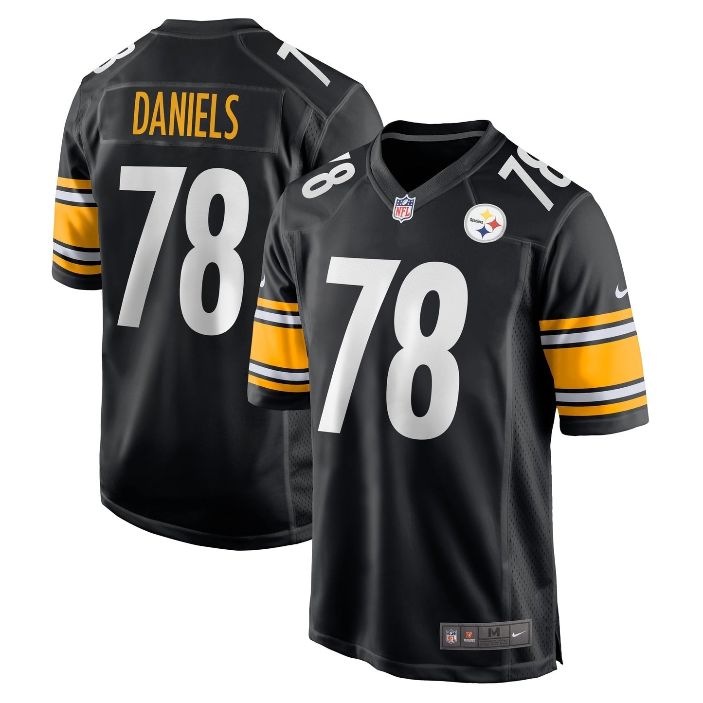 Men's Nike James Daniels Black Pittsburgh Steelers Game Player Jersey