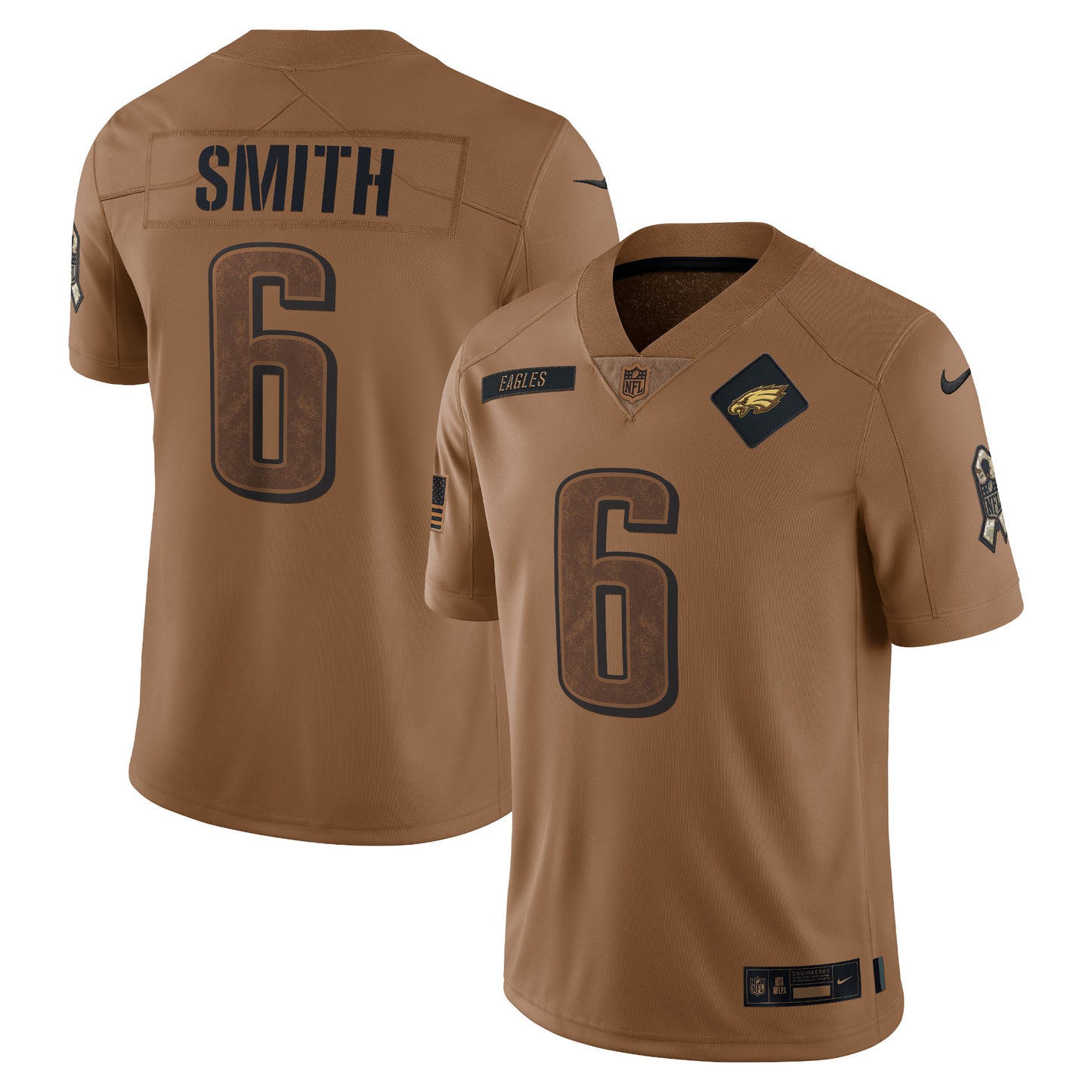 DeVonta Smith Philadelphia Eagles Nike 2023 Salute To Service Limited Jersey - Brown