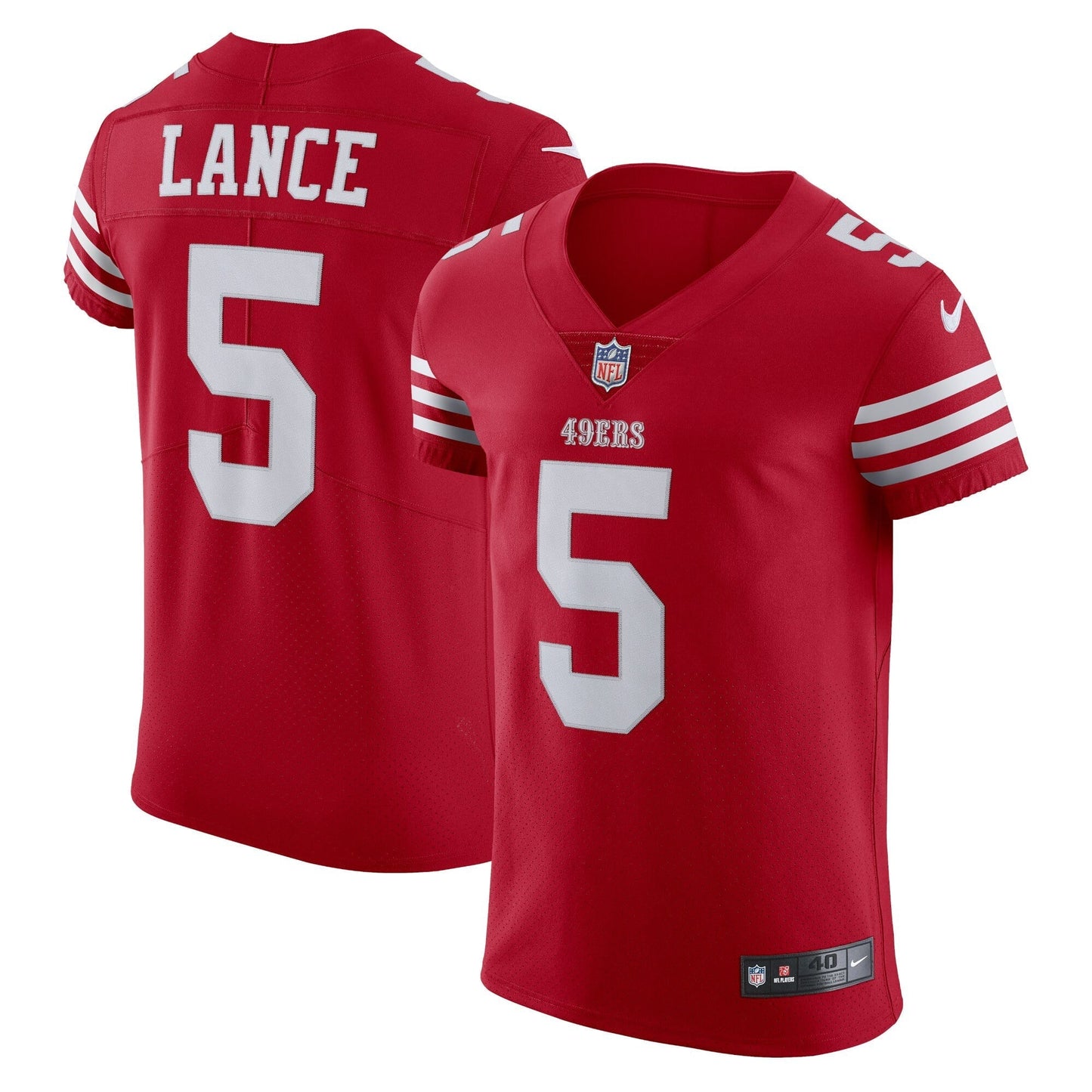 Men's Nike Trey Lance Scarlet San Francisco 49ers Vapor Elite Jersey