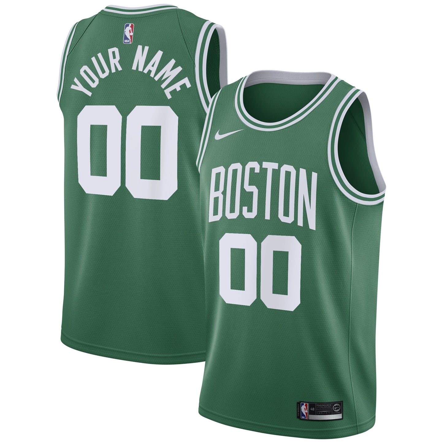 Boston Celtics Nike 2020/21 Swingman Custom Jersey - Icon Edition - Kelly Green
