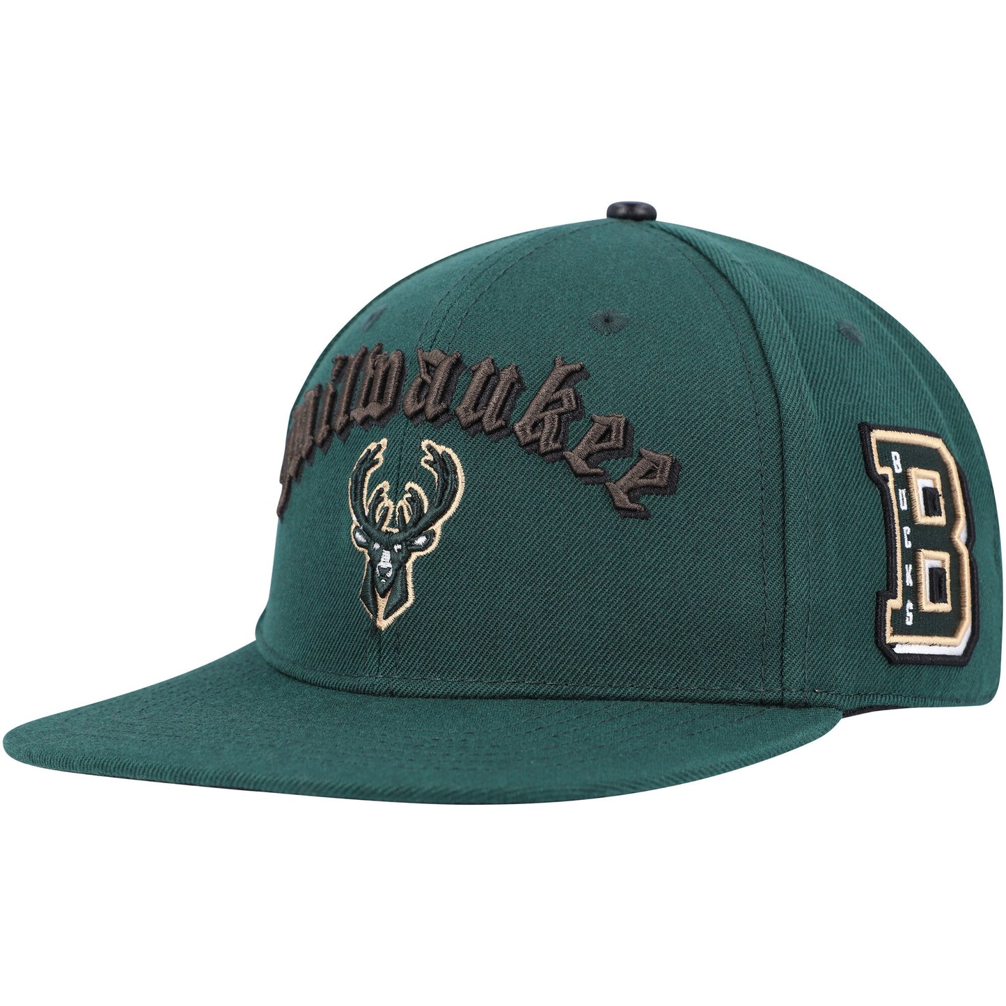 Milwaukee Bucks Pro Standard Old English Snapback Hat - Hunter Green